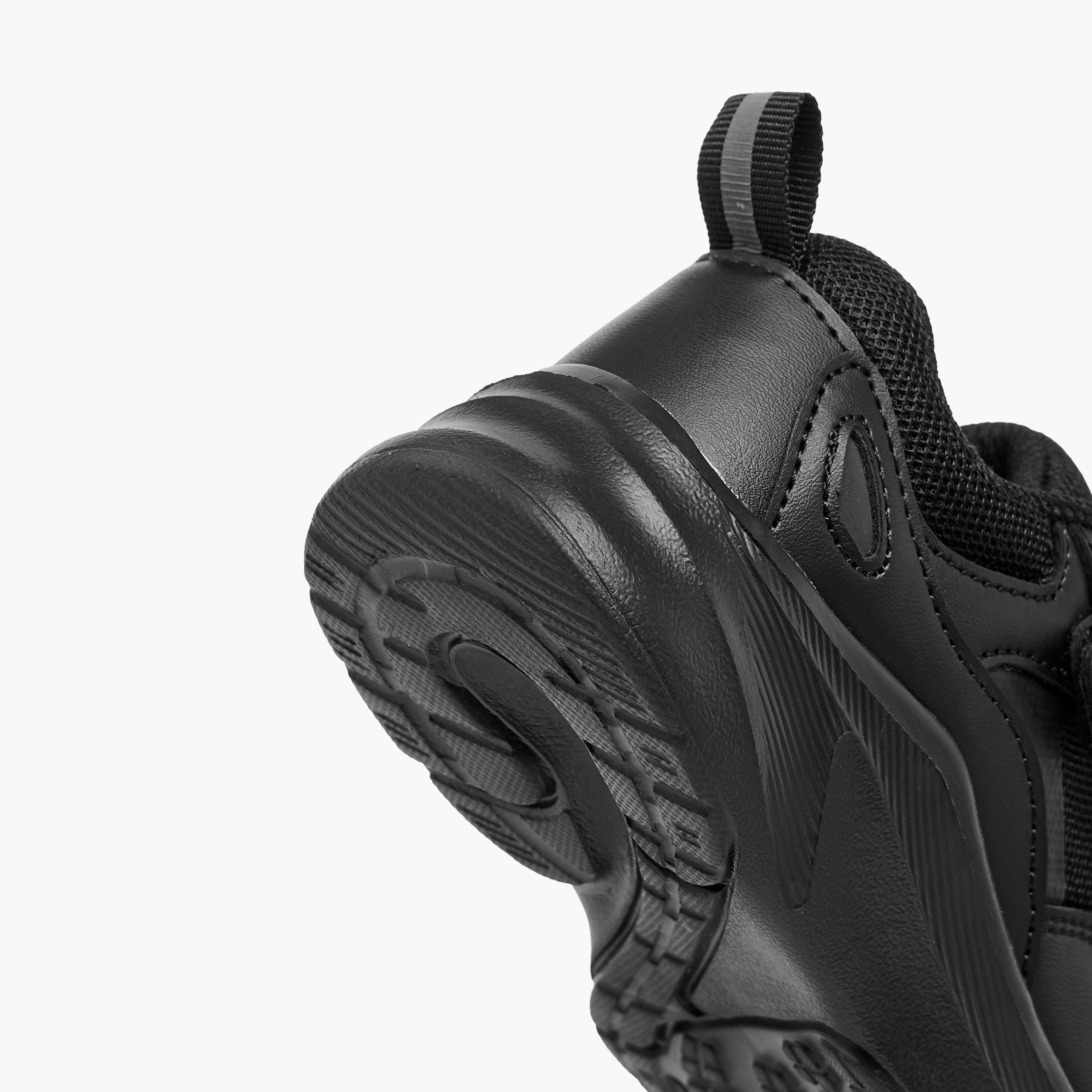 LBL by Shoexpress Panelled School Shoes with Hook and Loop Closure-girls-shoes-schoolshoes-image-5