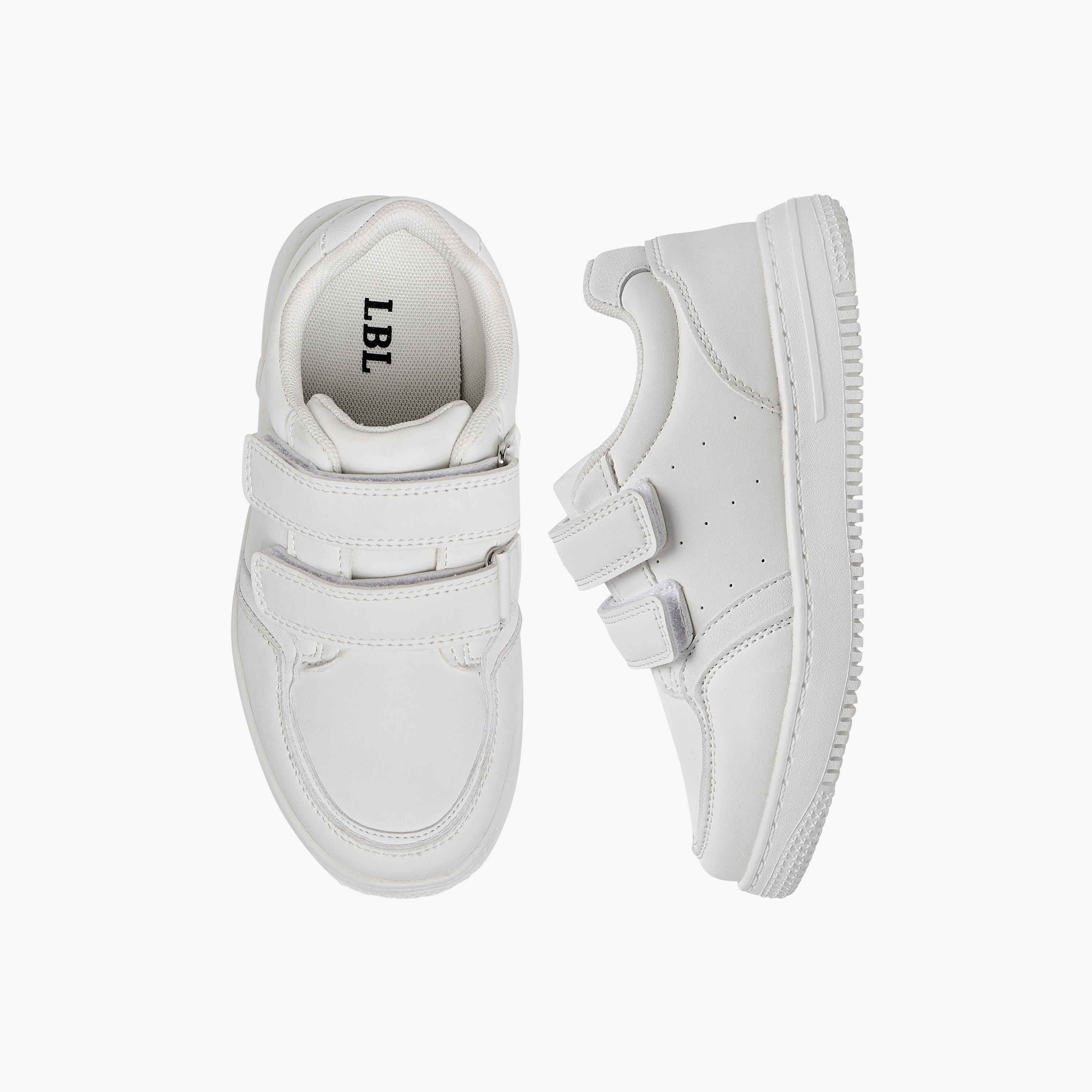 LBL by Shoexpress Panelled School Shoes with Hook and Loop Closure-girls-shoes-schoolshoes-image-1