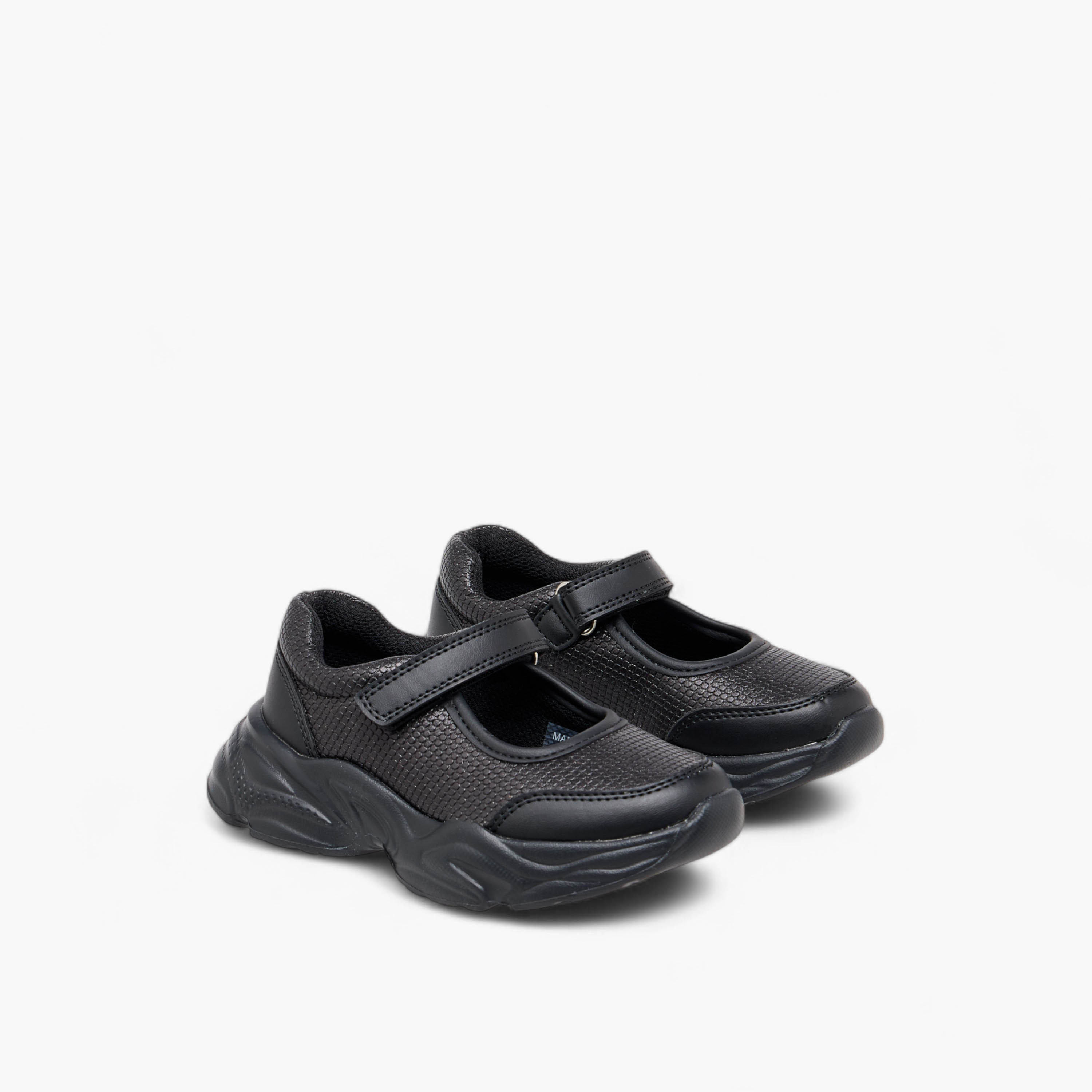 Flora Bella Textured Mary Jane School Shoes with Hook and Loop Closure-girls-shoes-schoolshoes-image-1