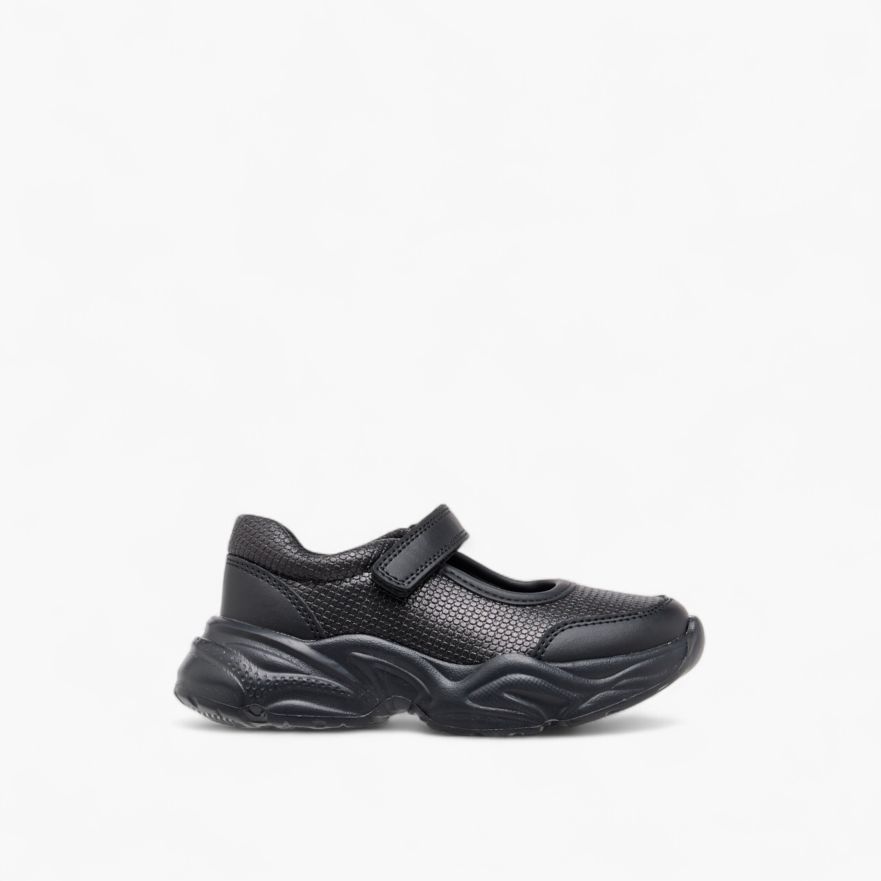 Flora Bella Textured Mary Jane School Shoes with Hook and Loop Closure-girls-shoes-schoolshoes-image-3