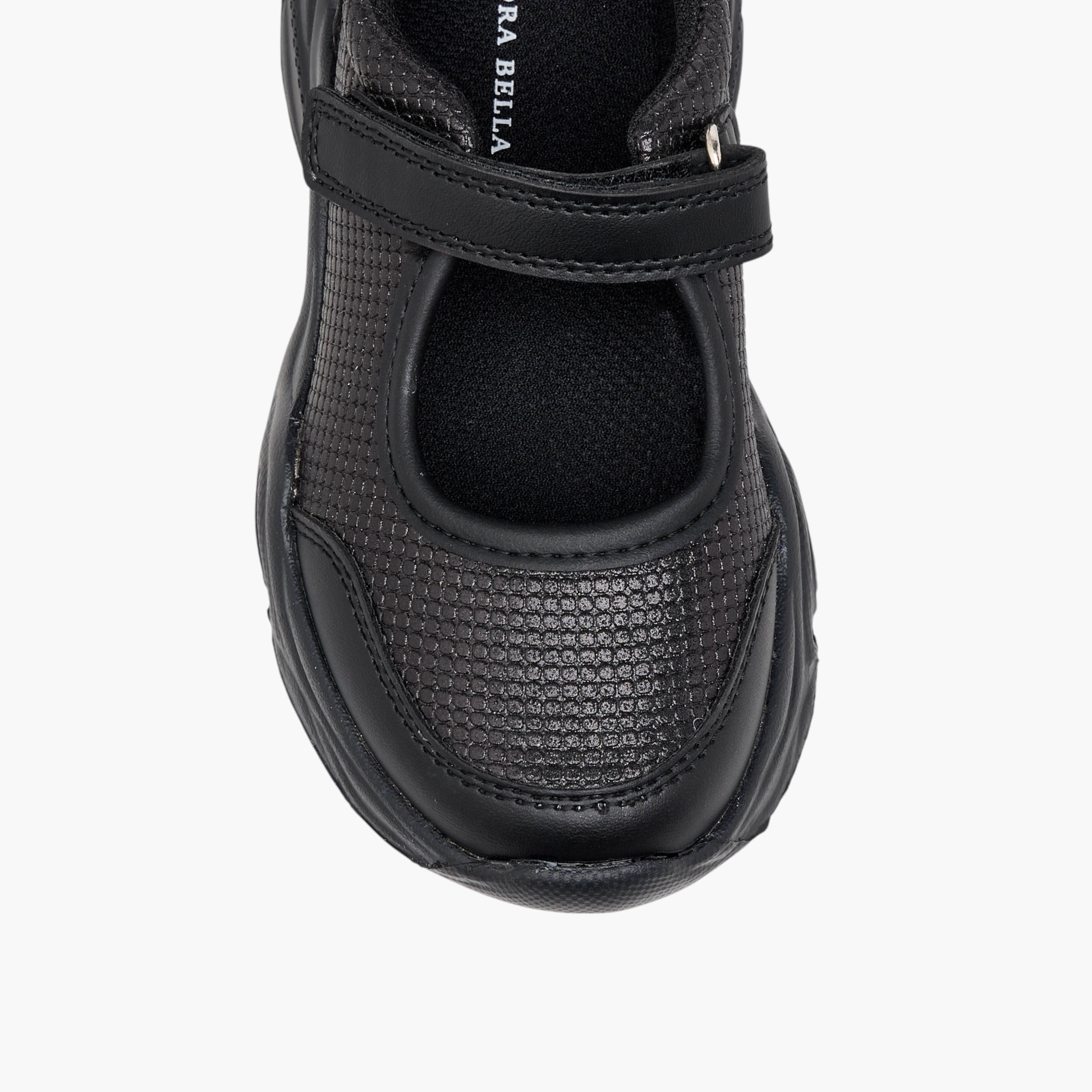 Flora Bella Textured Mary Jane School Shoes with Hook and Loop Closure-girls-shoes-schoolshoes-image-4