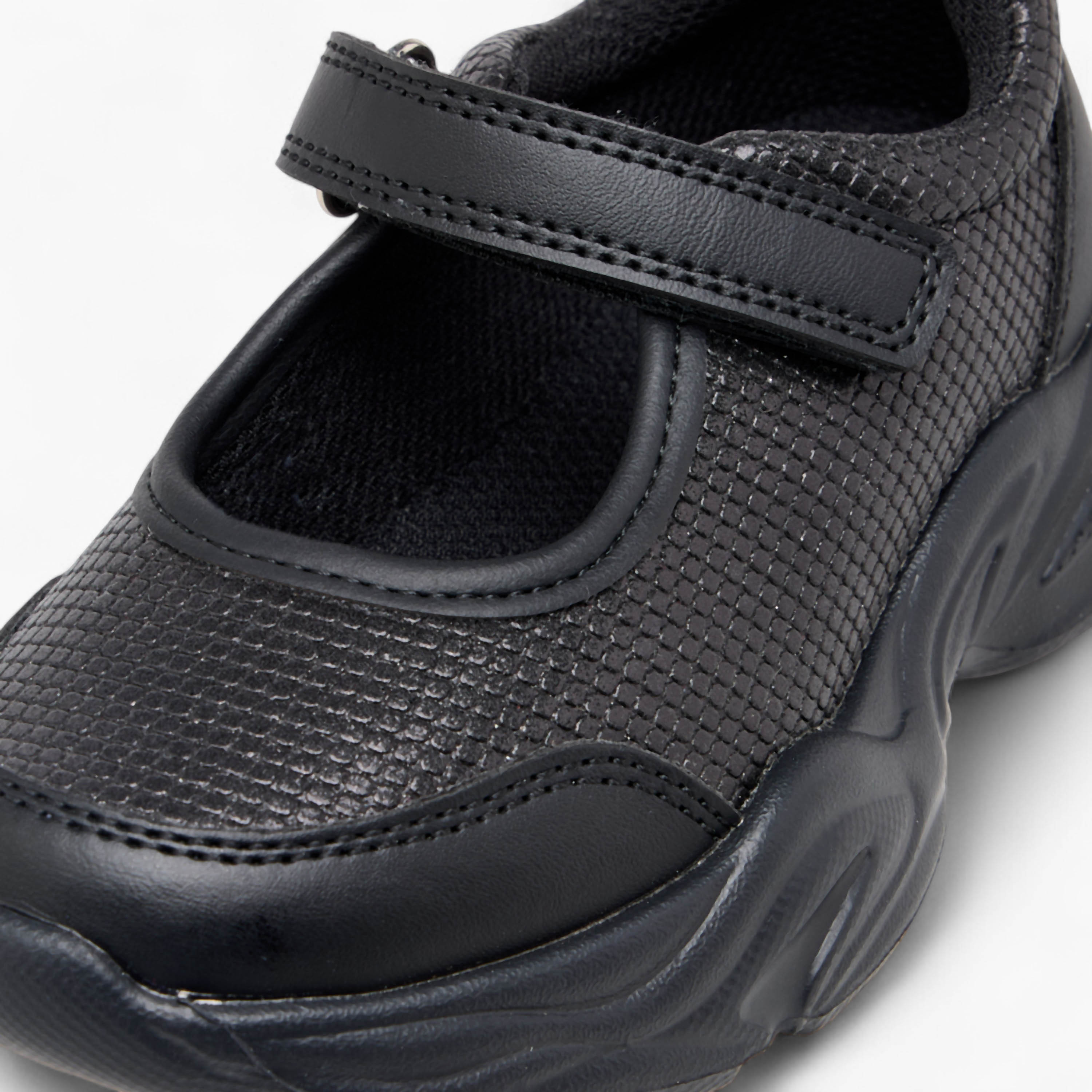 Flora Bella Textured Mary Jane School Shoes with Hook and Loop Closure-girls-shoes-schoolshoes-image-6