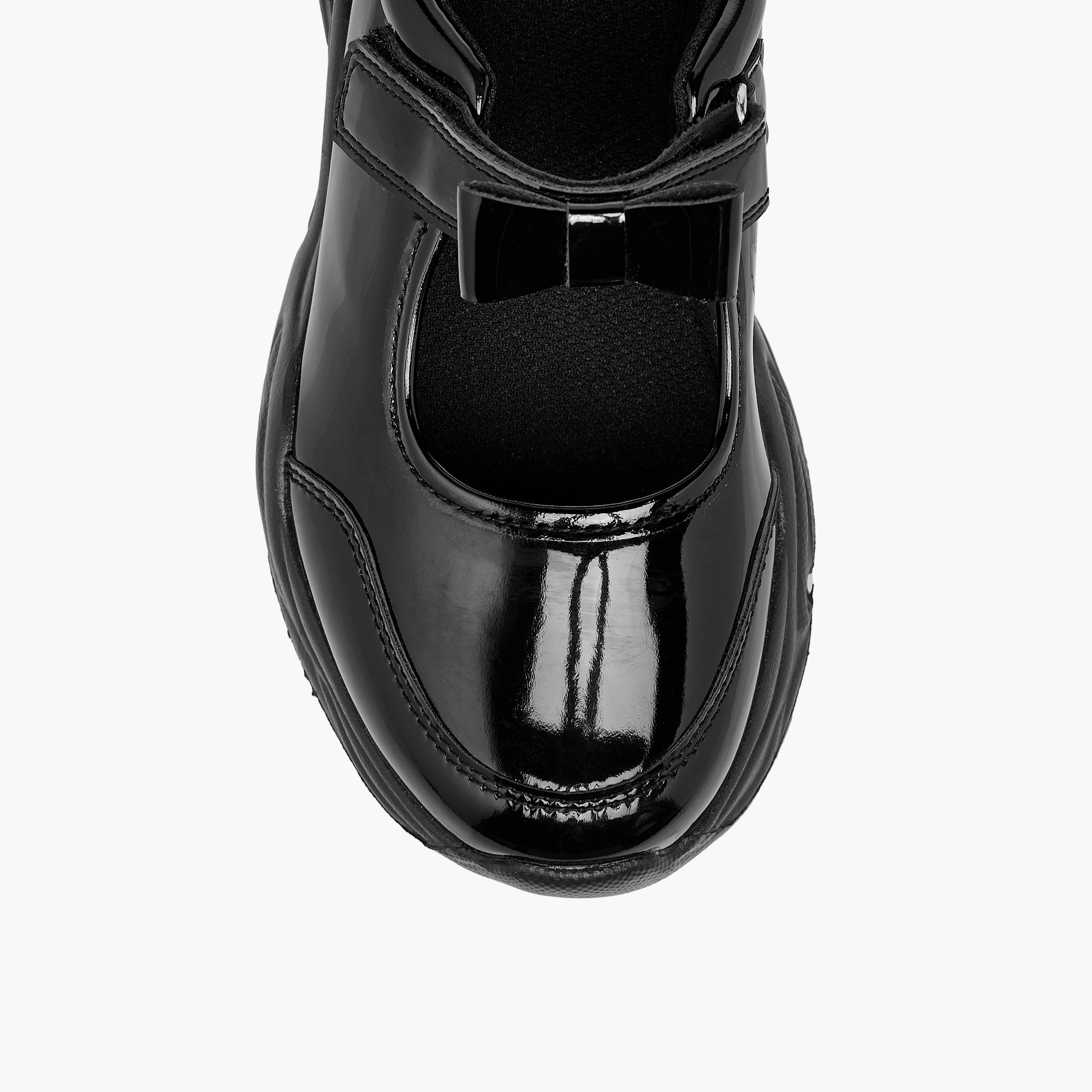 Flora Bella Bow Detail Mary Jane School Shoes with Hook and Loop Closure-girls-shoes-schoolshoes-image-4