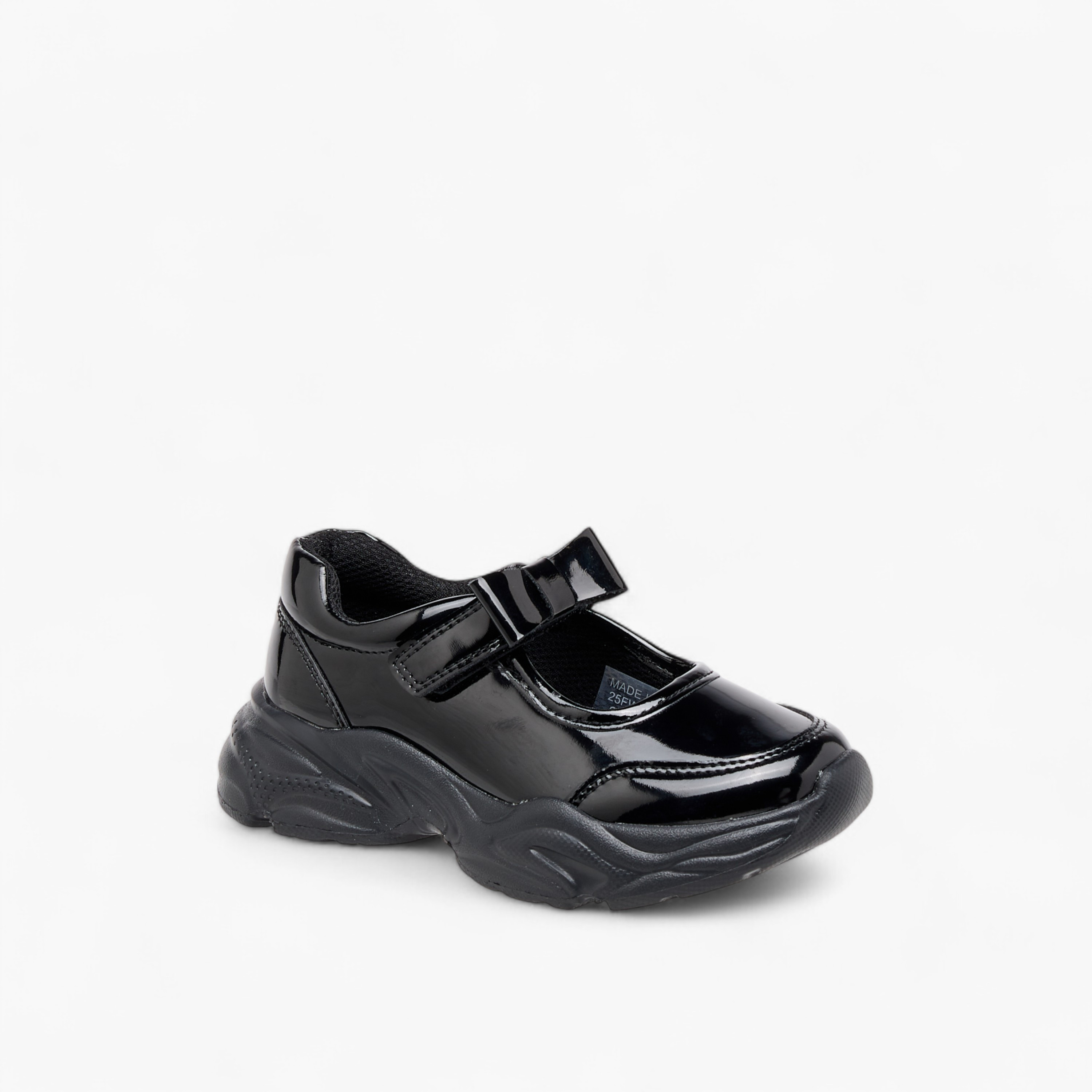 Flora Bella Panelled Mary Jane School Shoes with Hook and Loop Closure-girls-shoes-schoolshoes-image-2