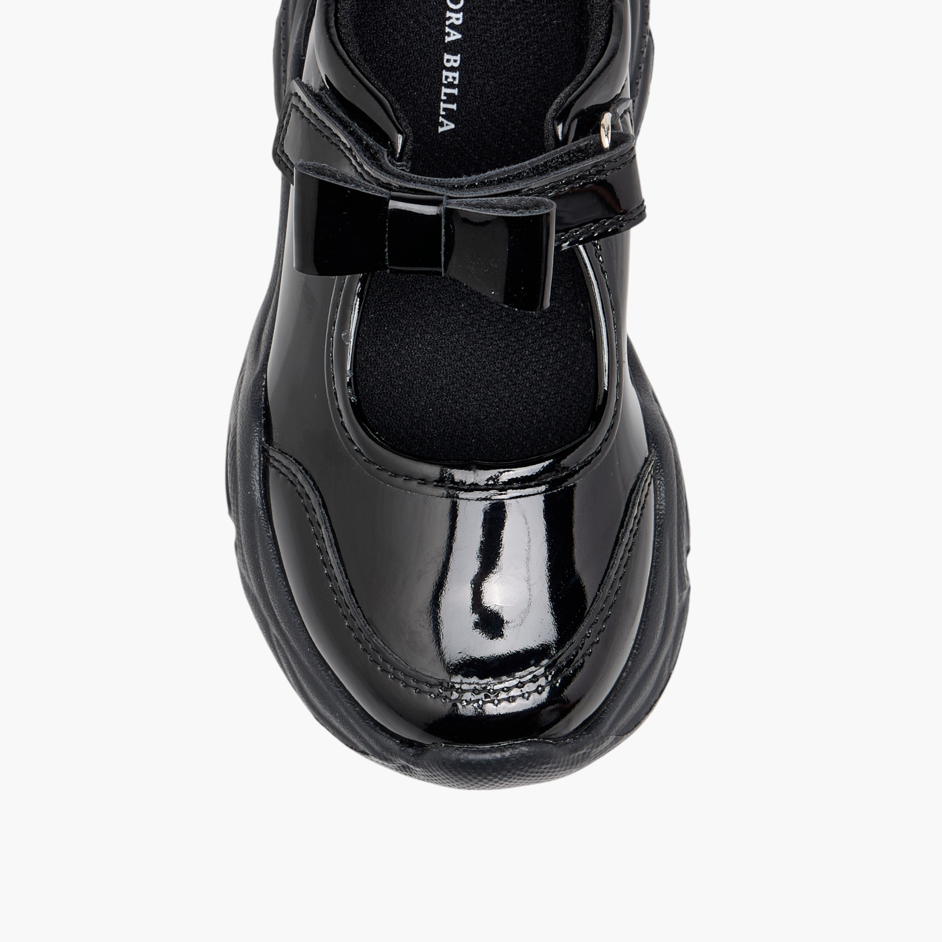 Flora Bella Panelled Mary Jane School Shoes with Hook and Loop Closure-girls-shoes-schoolshoes-image-4