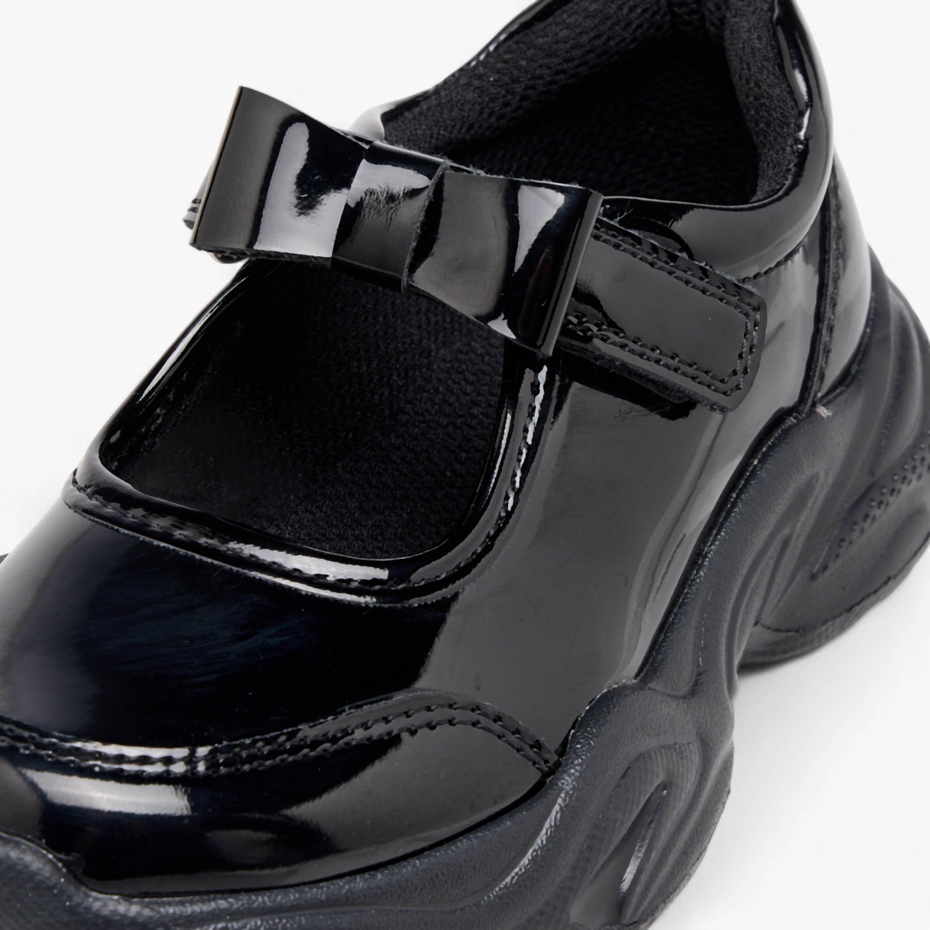Flora Bella Panelled Mary Jane School Shoes with Hook and Loop Closure-girls-shoes-schoolshoes-image-6