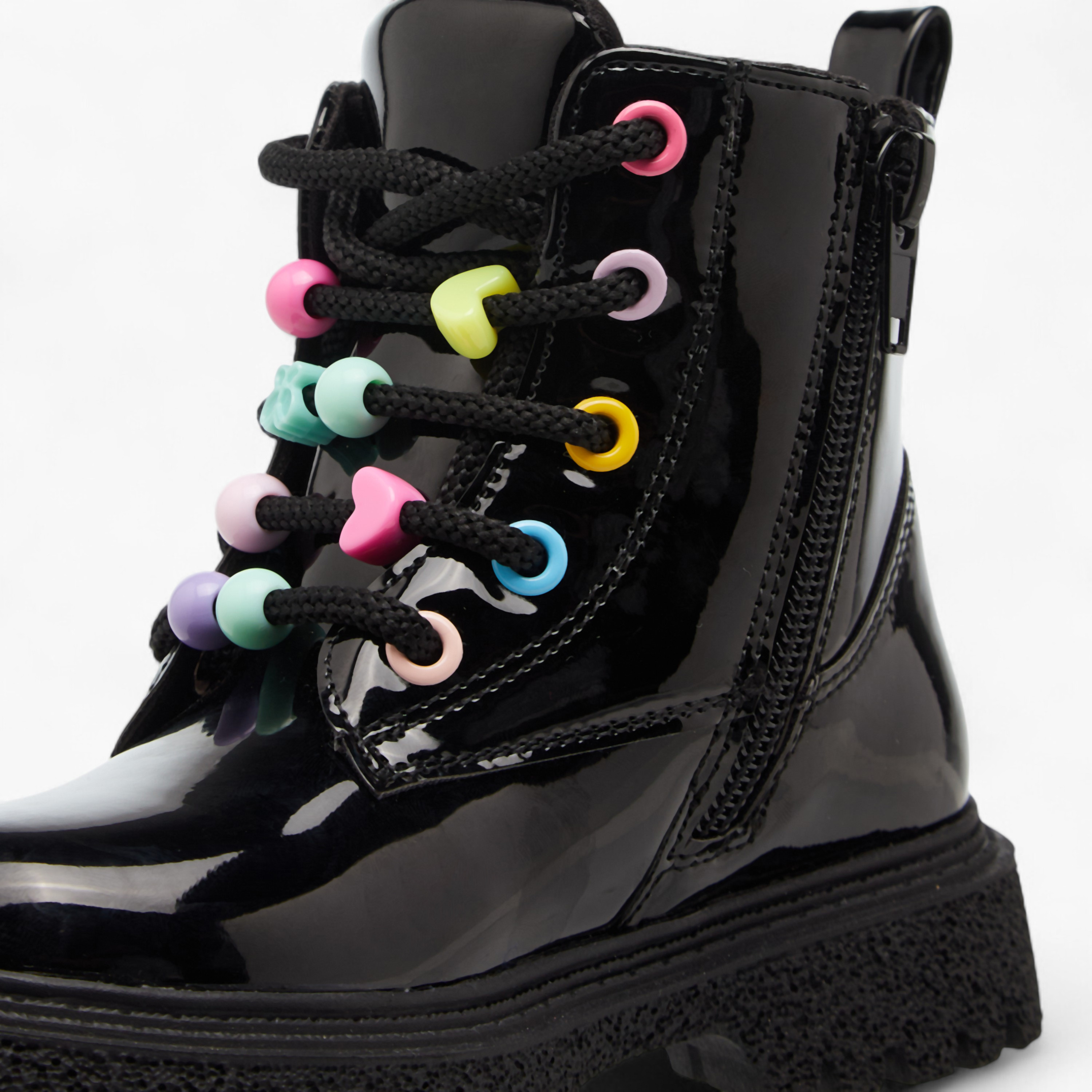 Flora Bella Panelled Boots with Zip Closure-girls-shoes-boots-image-4