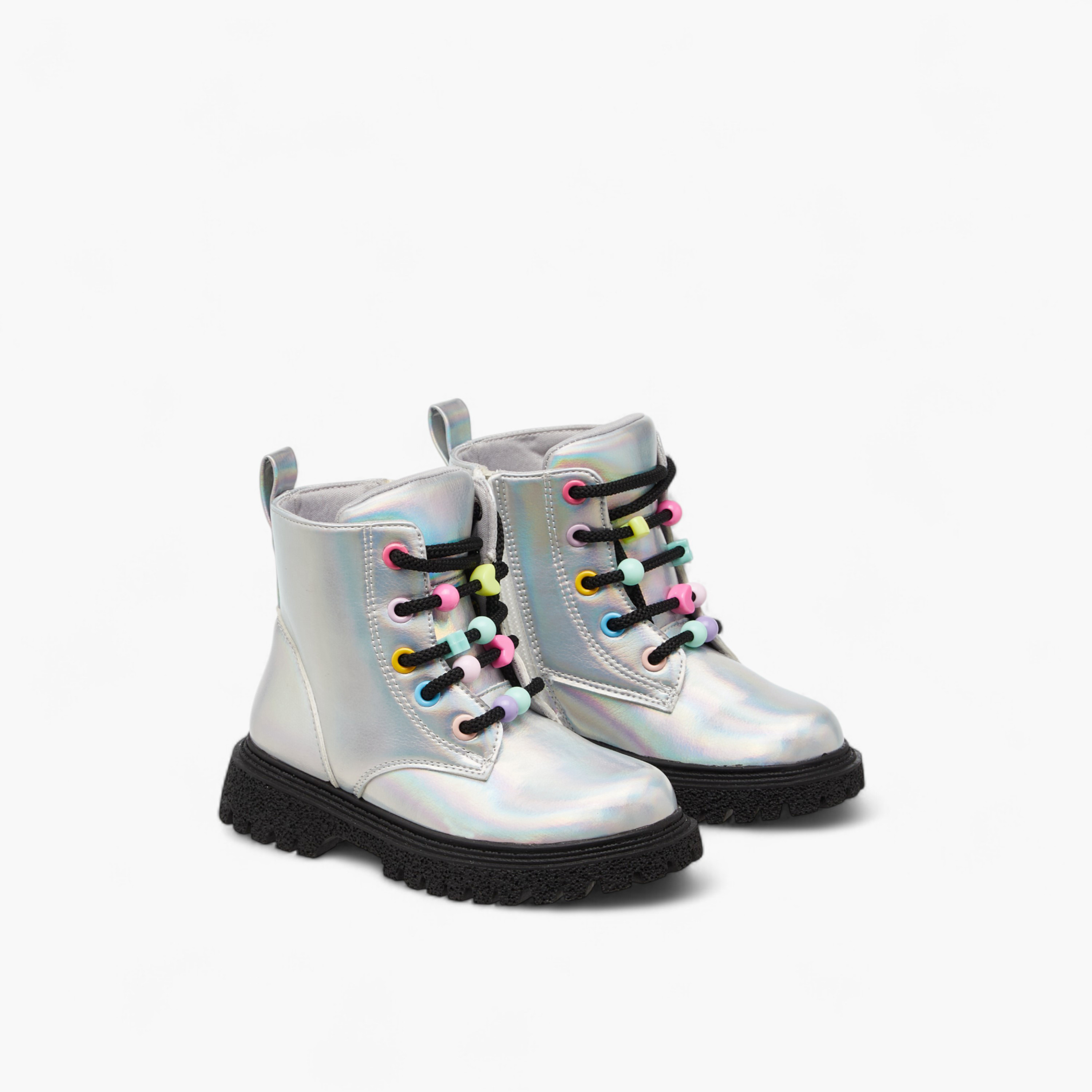 Flora Bella Panelled Boots with Zip Closure-girls-shoes-boots-image-1