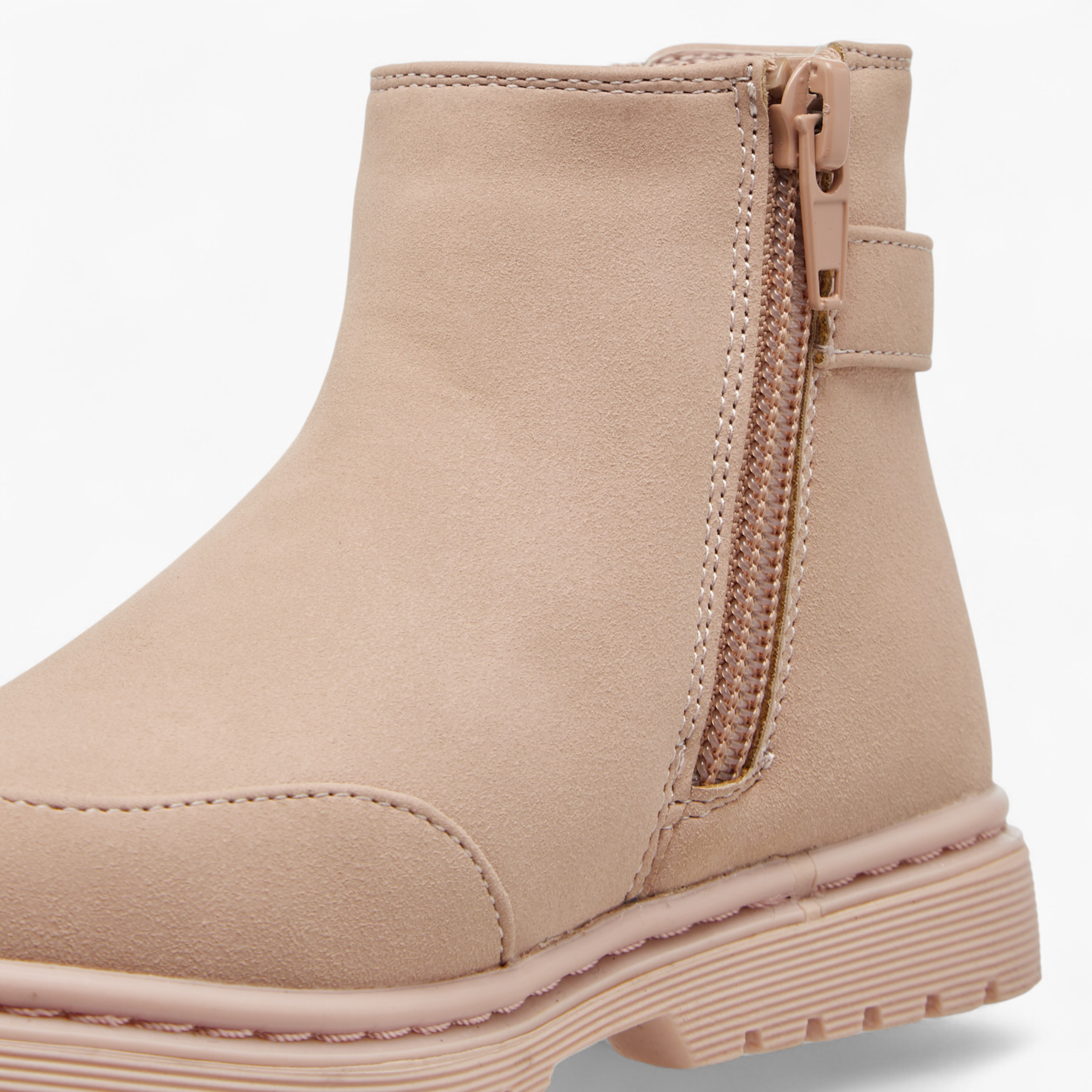 Flora Bella Solid Boots with Zip Closure and Buckle Detail-girls-shoes-boots-image-4