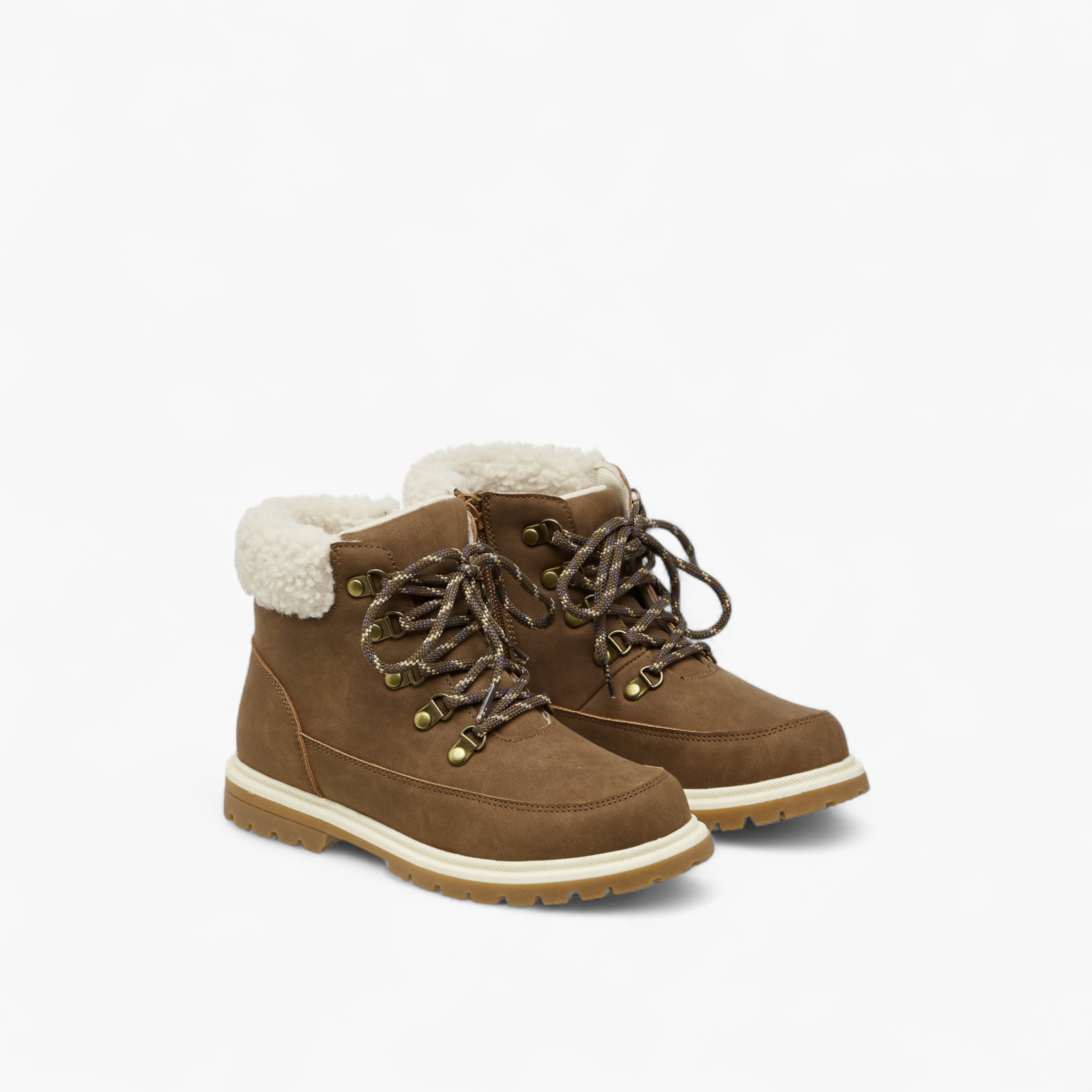 LBL by Shoexpress Solid Faux Fur Trim Boots with Zip Closure-boys-shoes-boots-image-1