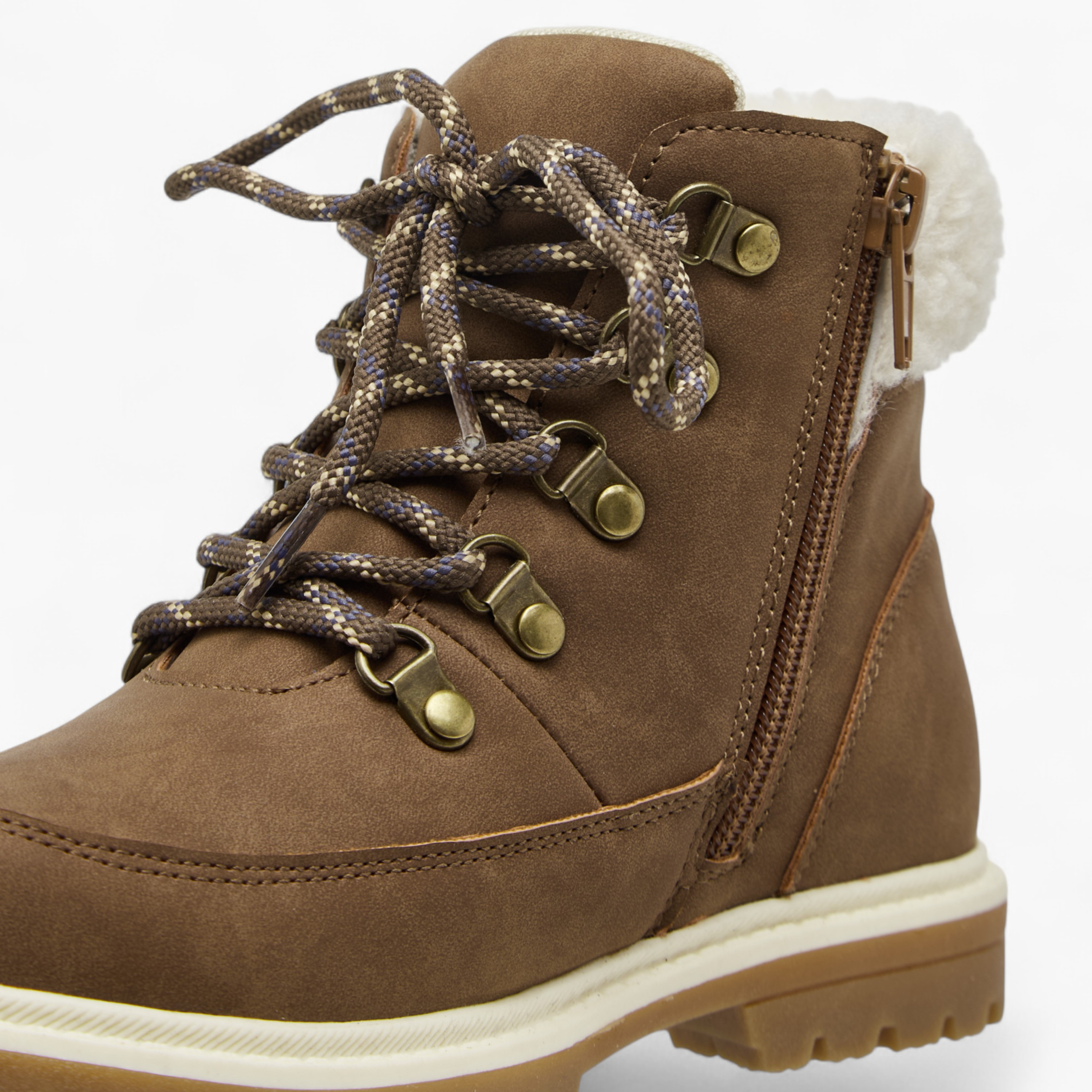 LBL by Shoexpress Solid Faux Fur Trim Boots with Zip Closure-boys-shoes-boots-image-4