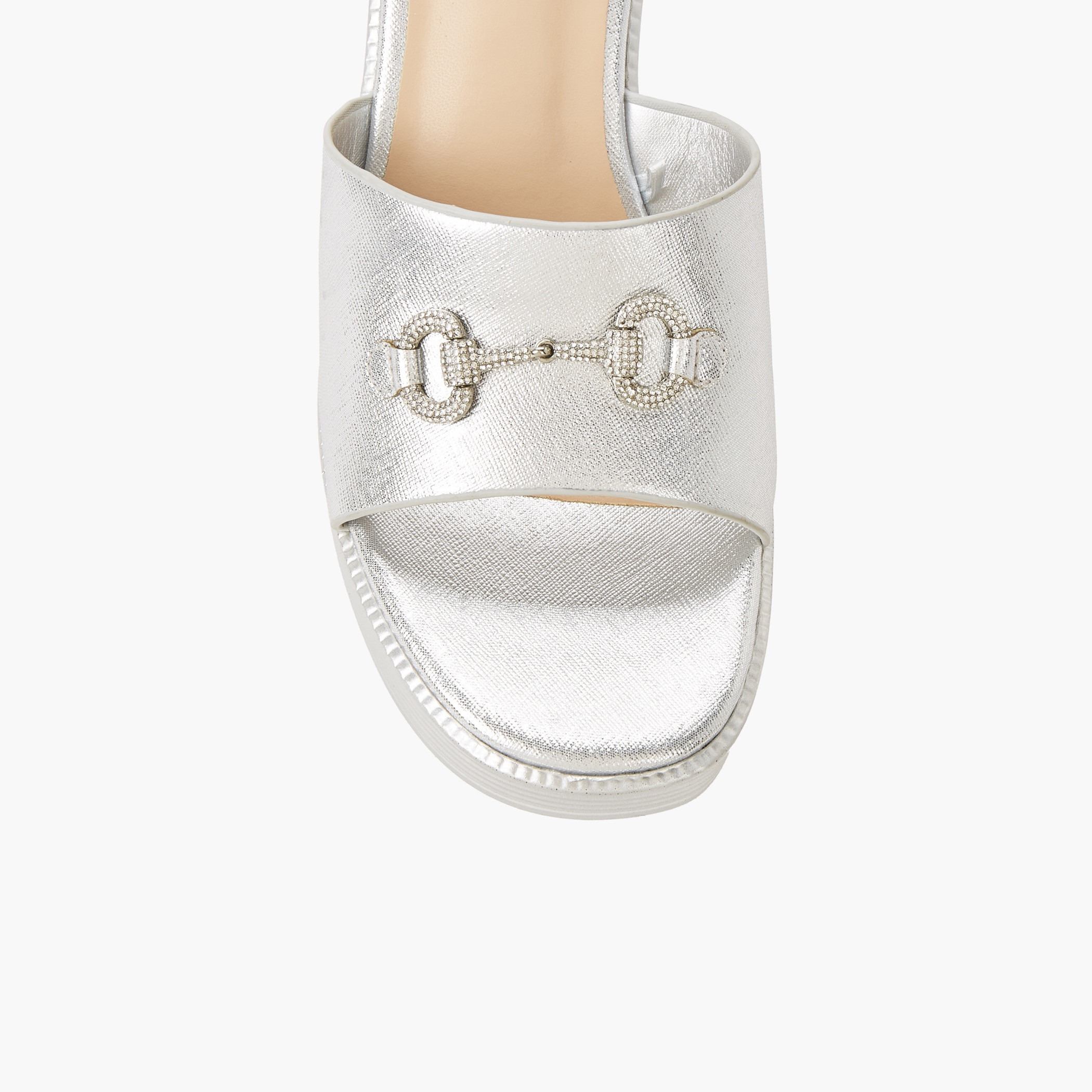 Surestep Women Lightweight Metallic Block Heel Sandals with Embellished Buckle-women-shoes-sandals-heeled-image-5
