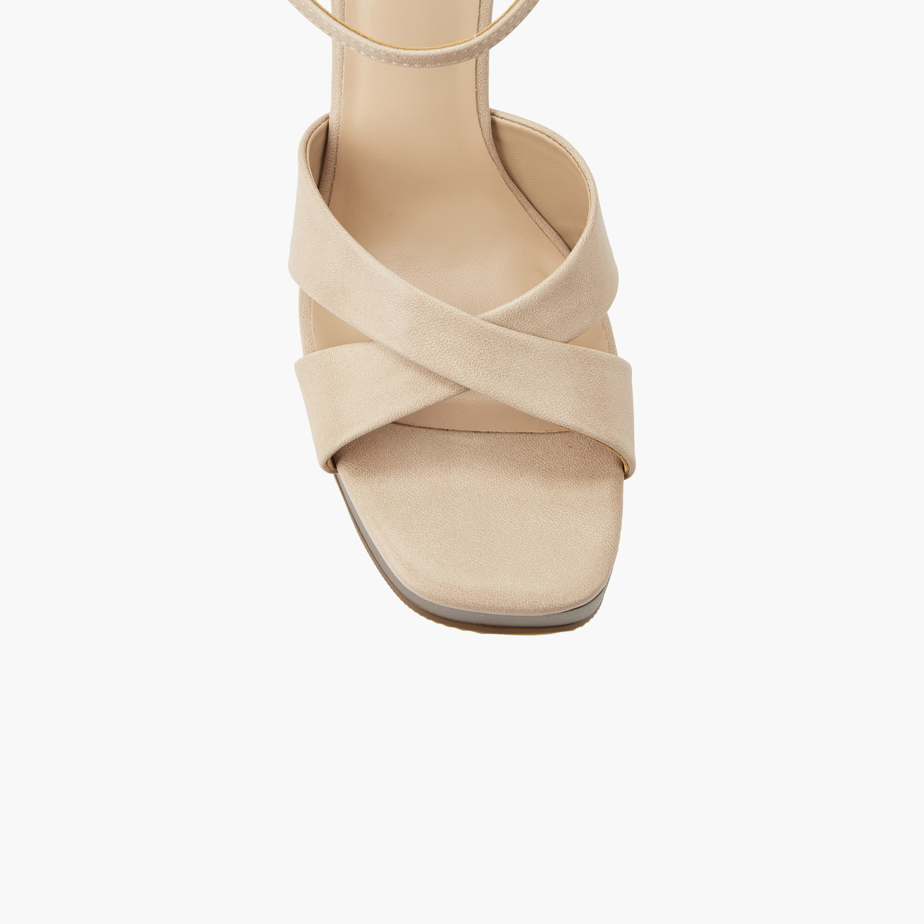 Surestep Women Textured Lightweight Platform Heel Sandals with Ankle Strap-women-shoes-sandals-heeled-image-5