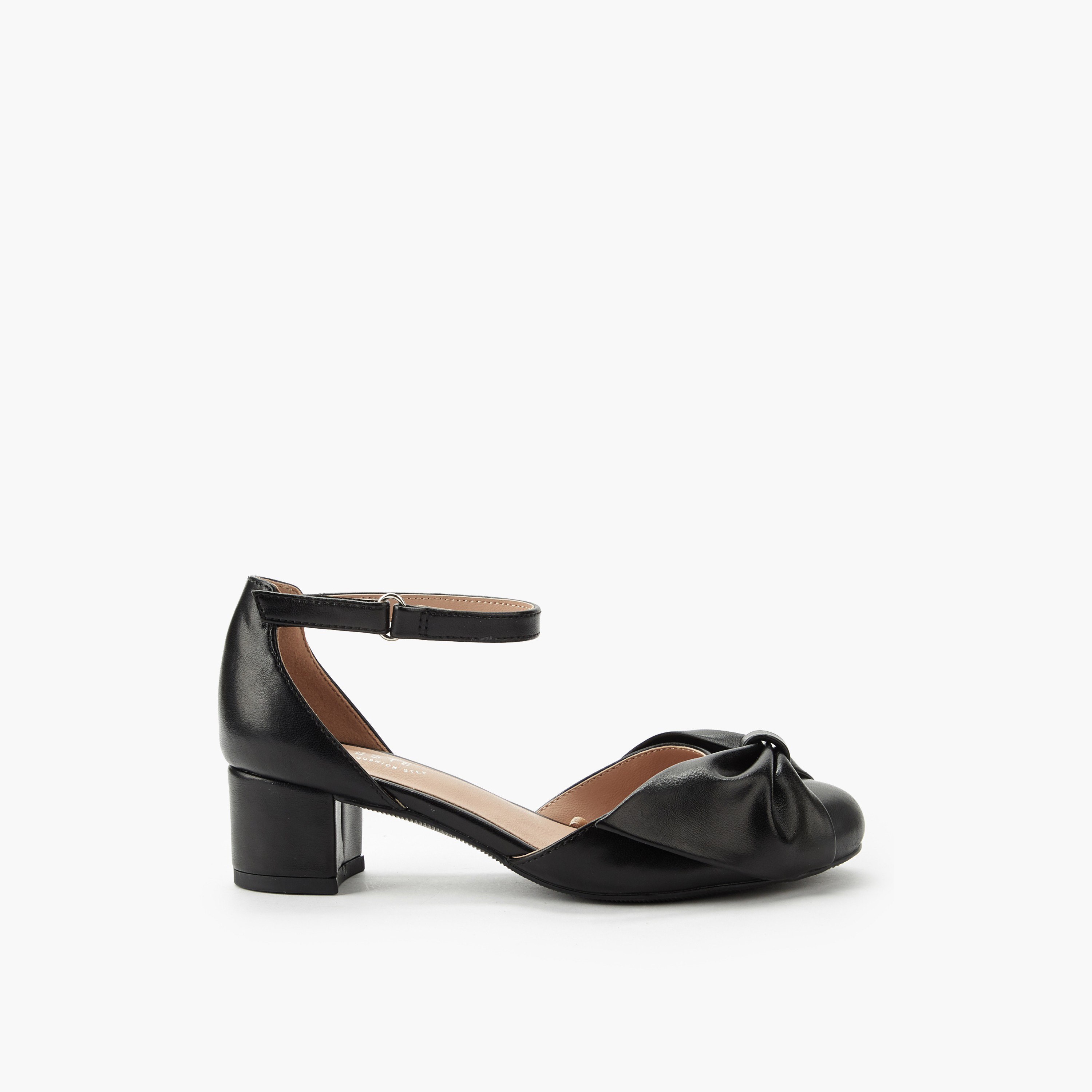 حذاء بكعب عريض وتفاصيل فيونكة ملتوية للبنات من سيليست-girls-shoes-sandals-image-3