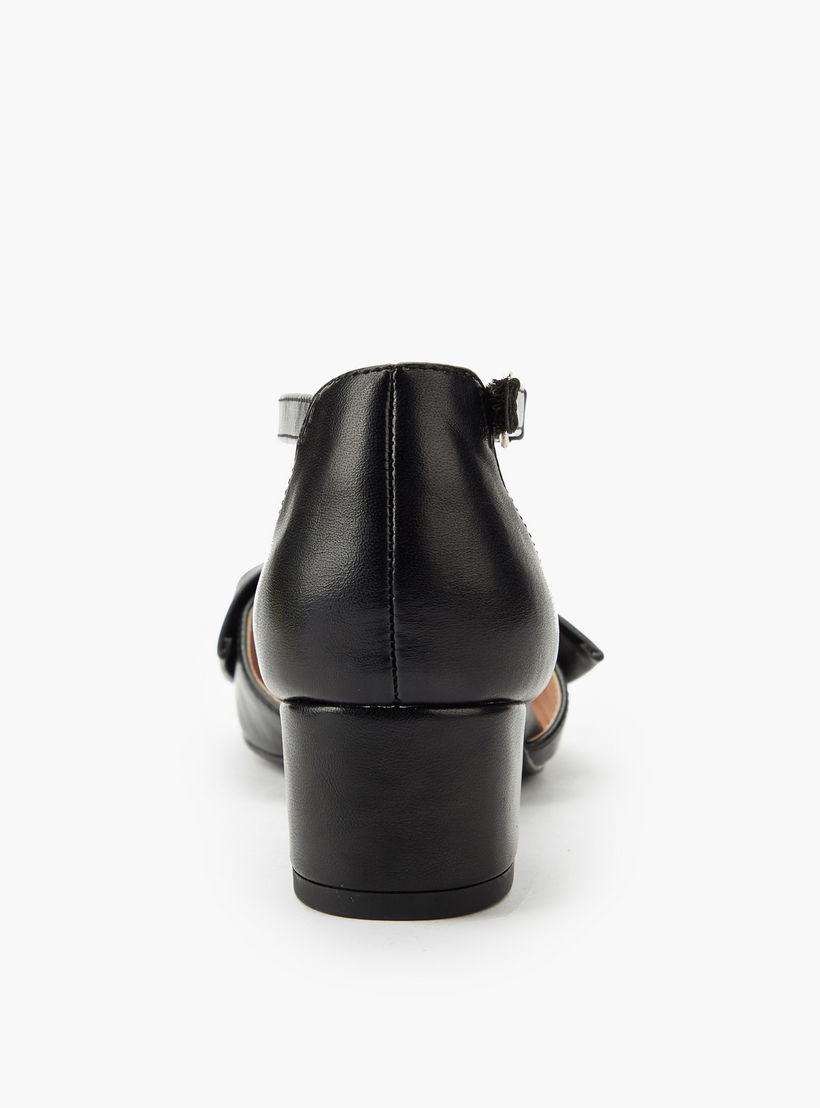 حذاء بكعب عريض وتفاصيل فيونكة ملتوية للبنات من سيليست-girls-shoes-sandals-image-4