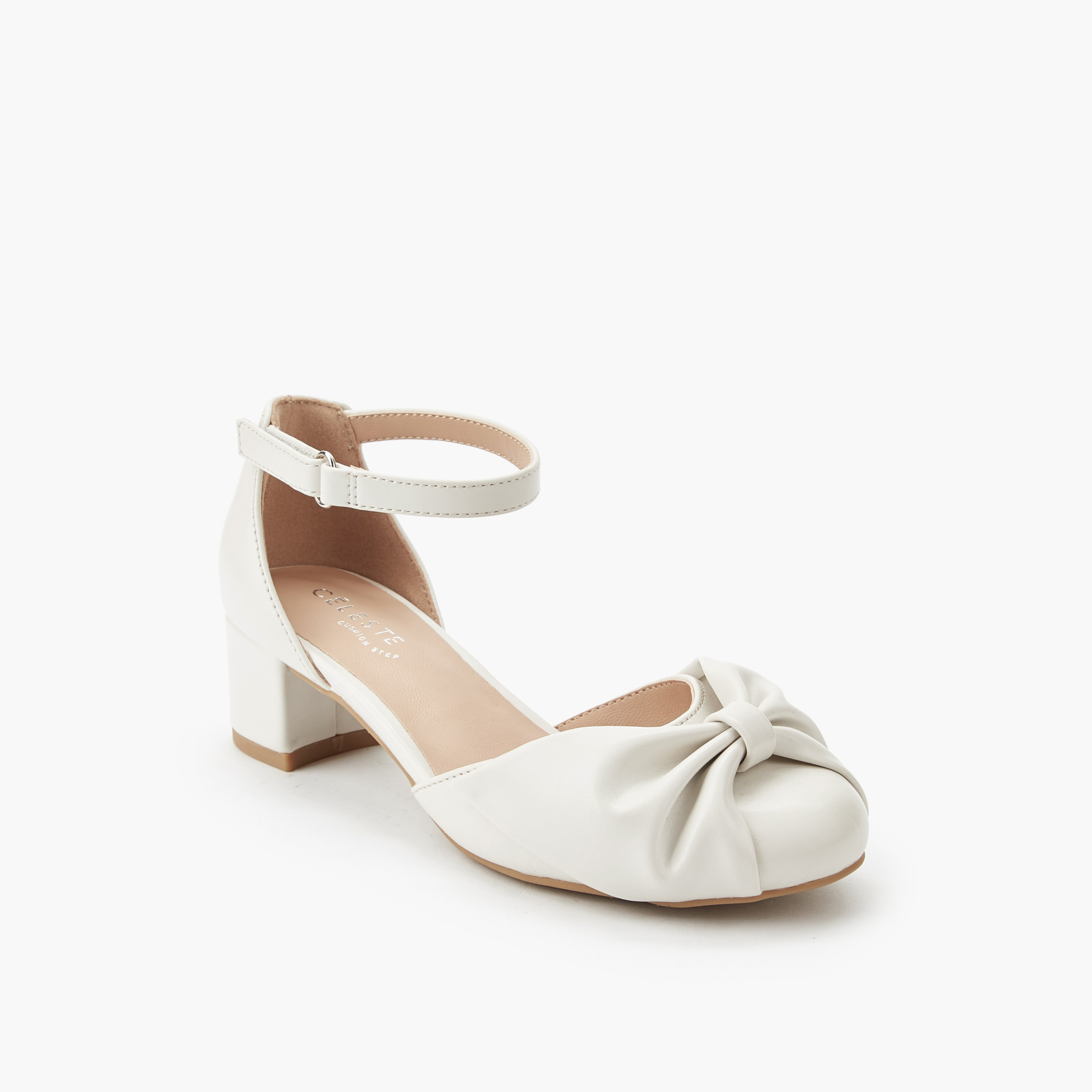 حذاء بكعب عريض وتفاصيل فيونكة ملتوية للبنات من سيليست-girls-shoes-sandals-image-2