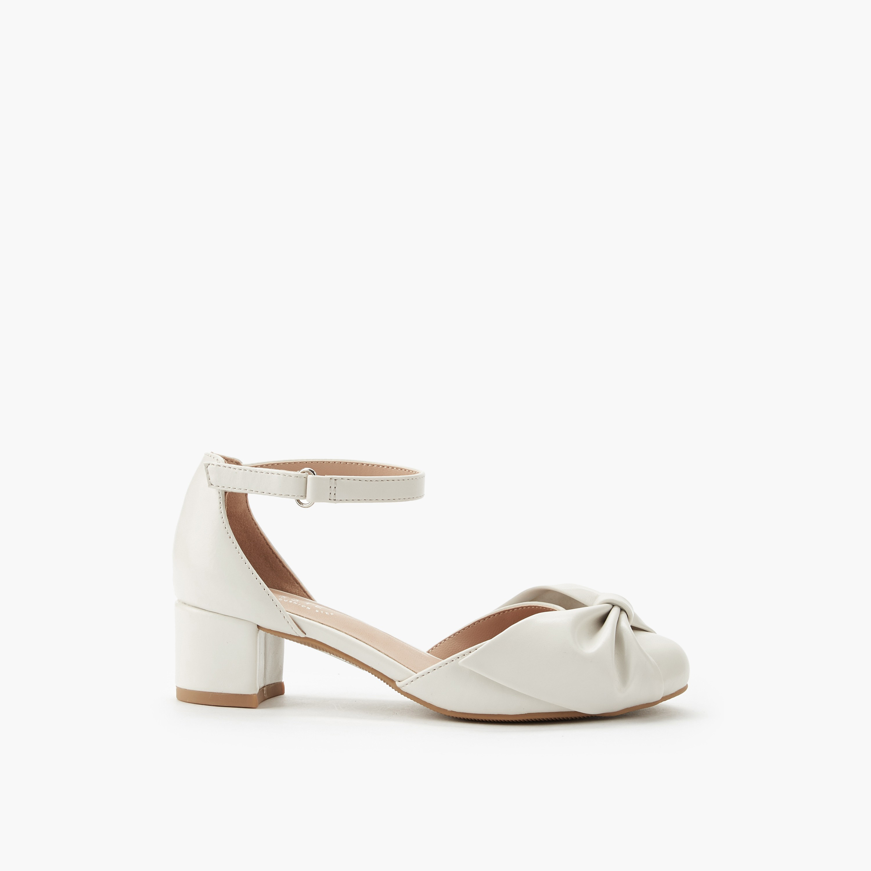حذاء بكعب عريض وتفاصيل فيونكة ملتوية للبنات من سيليست-girls-shoes-sandals-image-3
