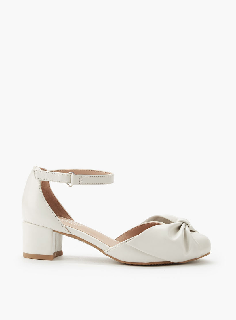 حذاء بكعب عريض وتفاصيل فيونكة ملتوية للبنات من سيليست-girls-shoes-sandals-image-3
