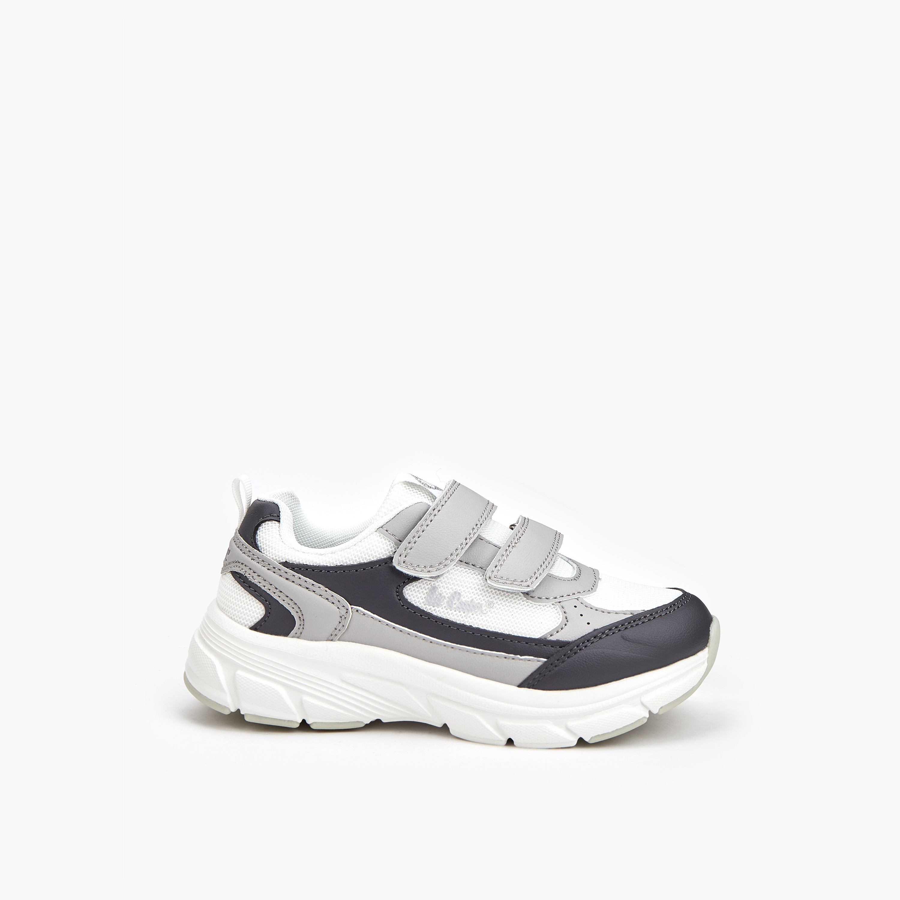 Lee Cooper Boys' Panelled Sneakers with Hook and Loop Closure-boys-shoes-sneakers-image-2