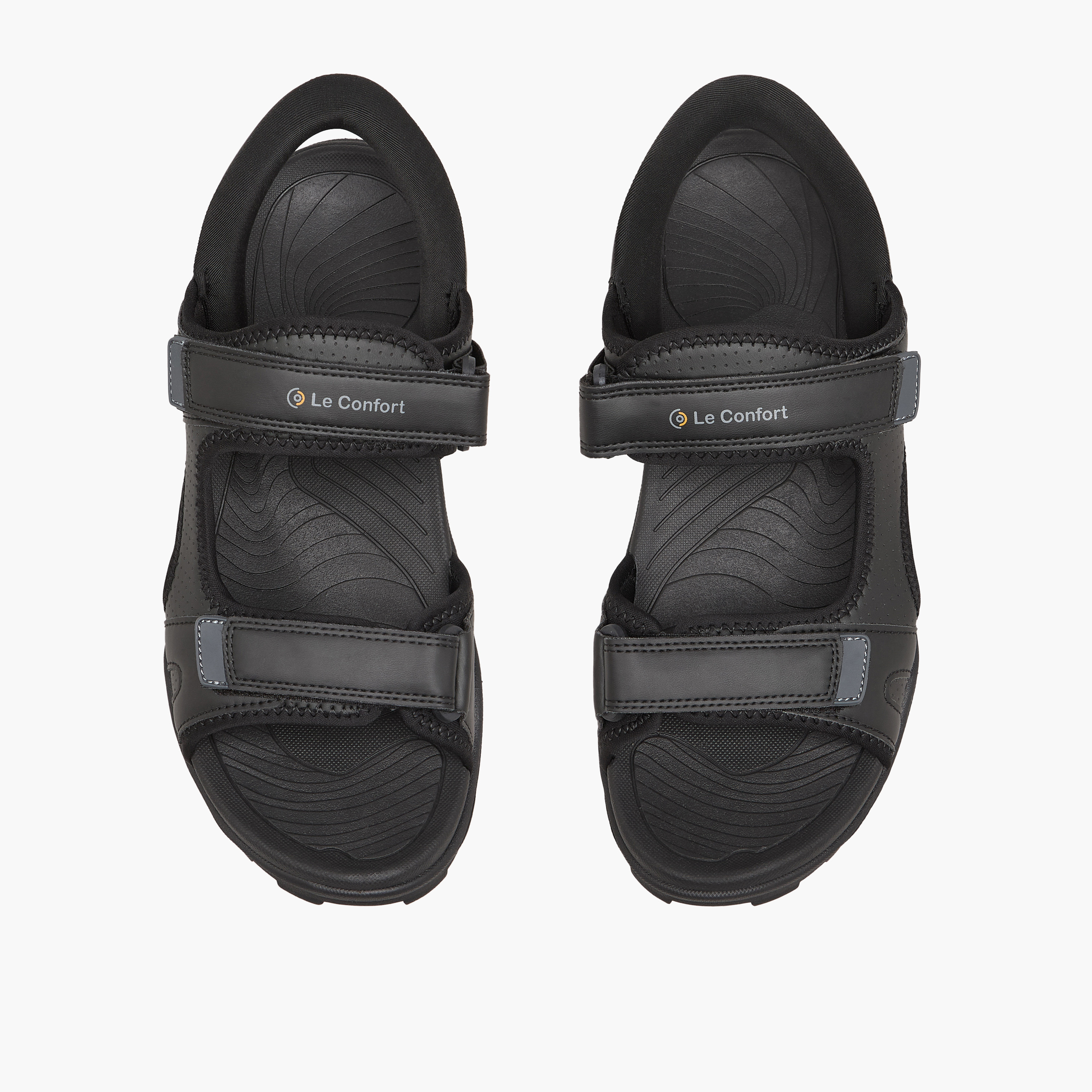 صندل بحزام مزدوج وشريط إغلاق لاصق للرجال من لو كونفورت-men-shoes-sandals-image-1