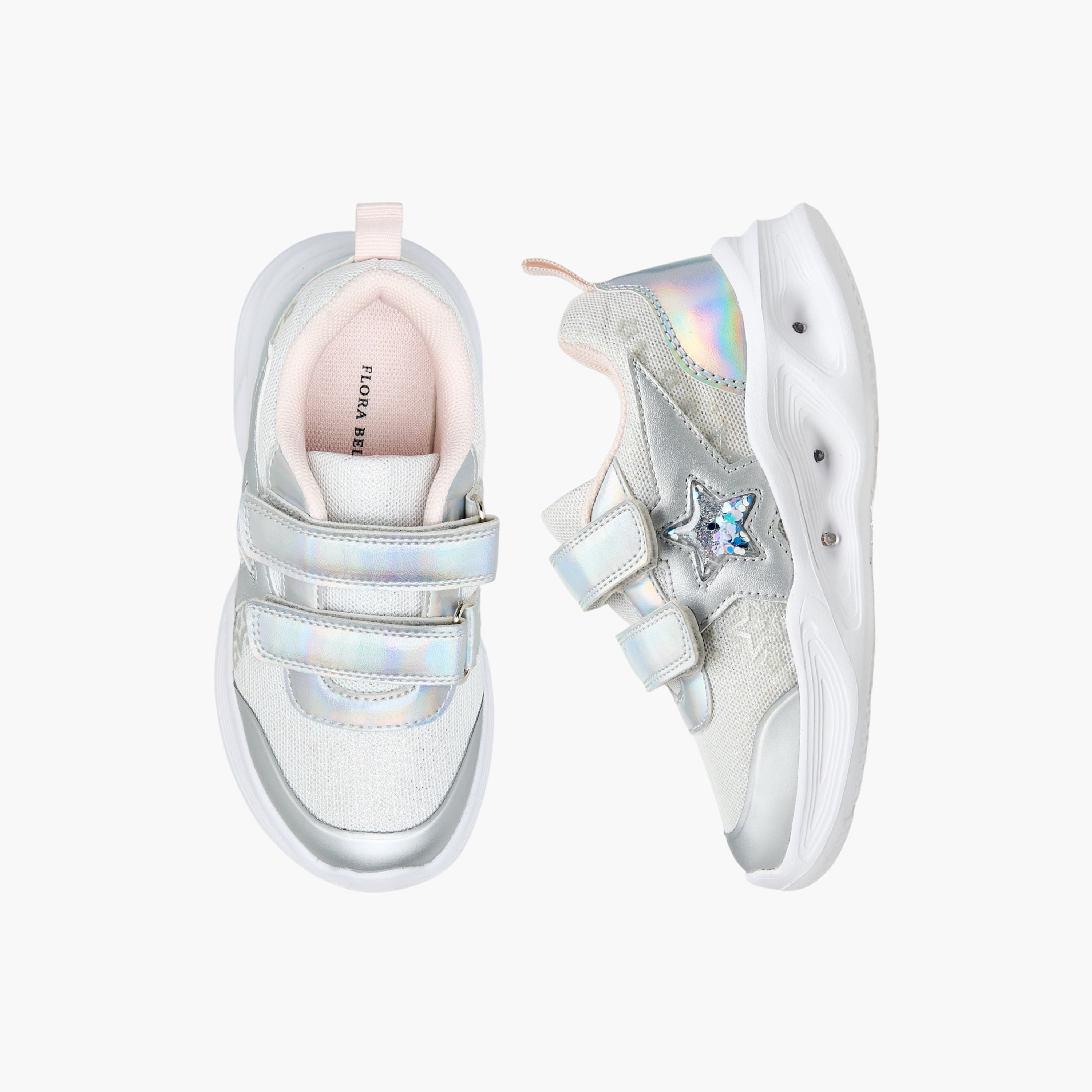 حذاء سنيكرز بشريط إغلاق لاصق وتزيينات نجوم للبنات من فلورا بيلا-girls-shoes-sneakers-image-6