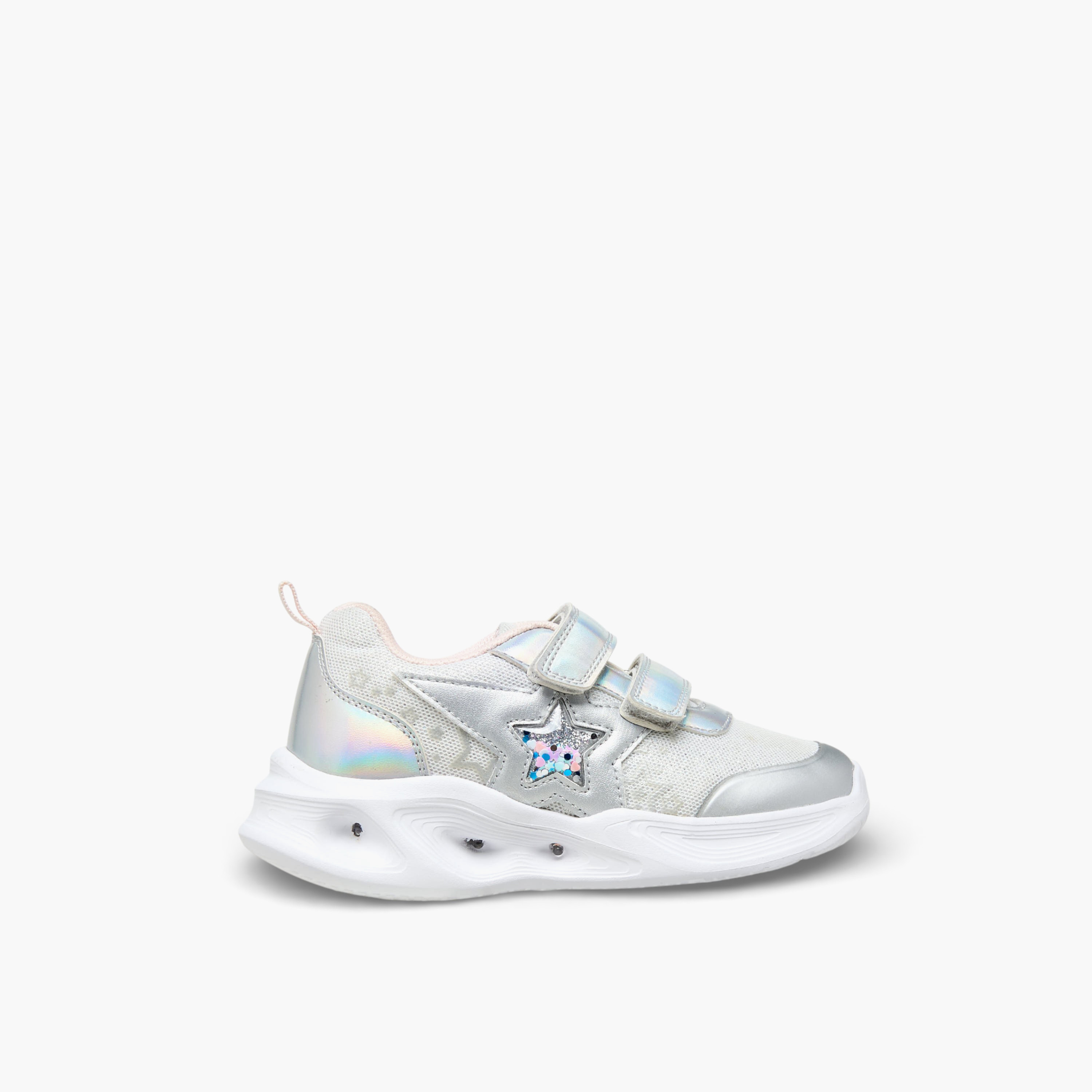 حذاء سنيكرز بشريط إغلاق لاصق وتزيينات نجوم للبنات من فلورا بيلا-girls-shoes-sneakers-image-4