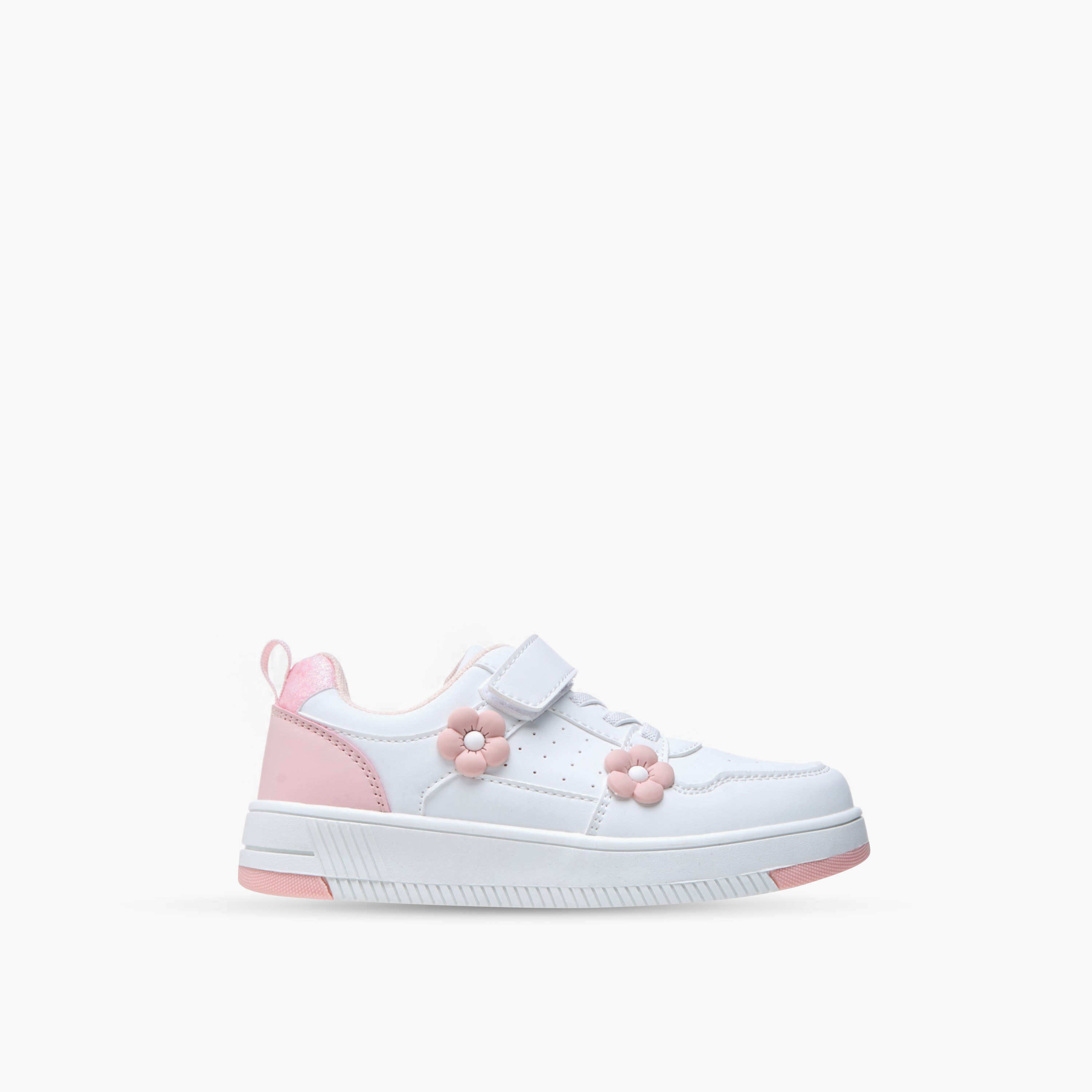 Flora Bella Floral Accent Sneakers with Hook and Loop Closure-girls-shoes-sneakers-image-3