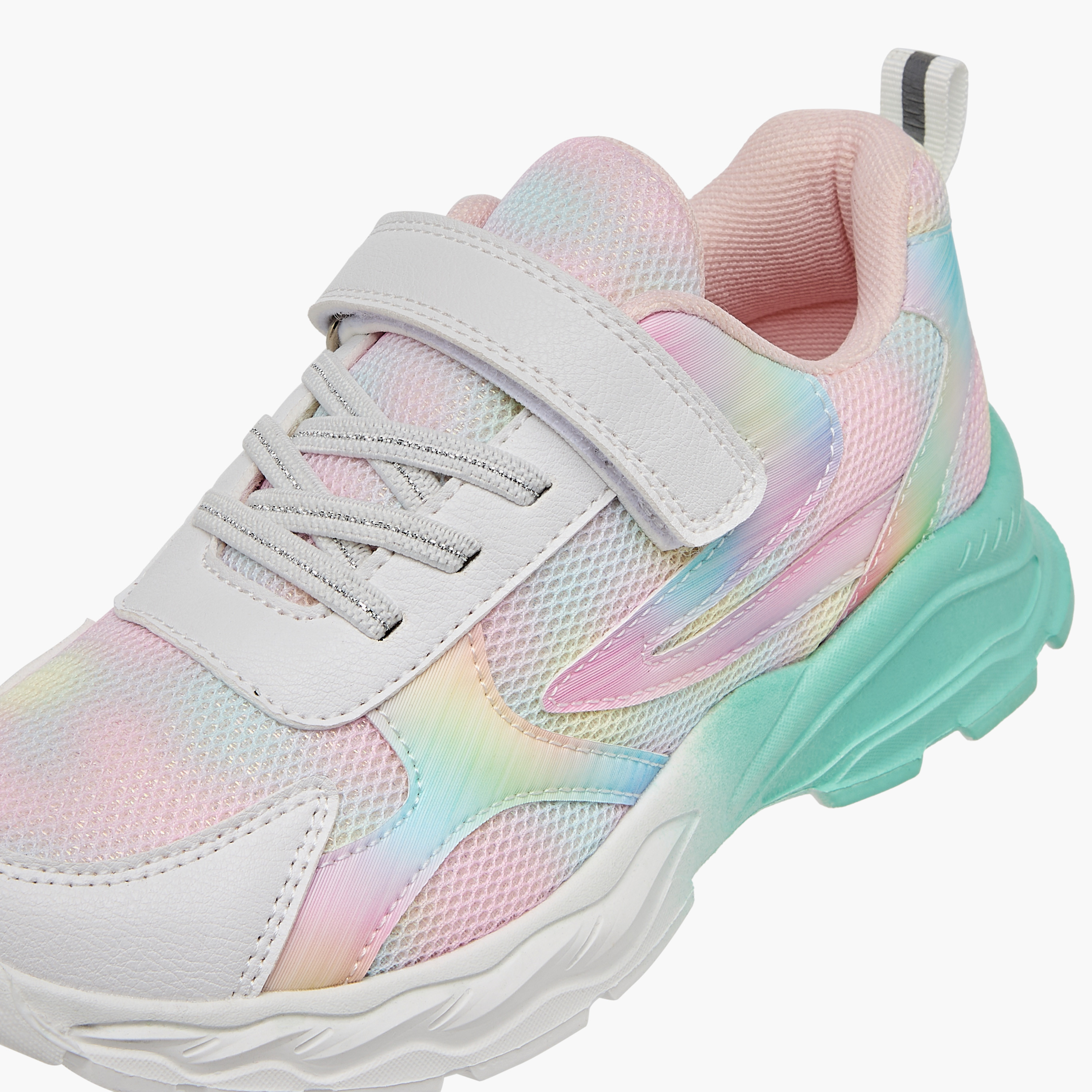حذاء سنيكرز بقوالب ملونة وشريط إغلاق لاصق من فلورا بيلا-girls-shoes-sneakers-image-4