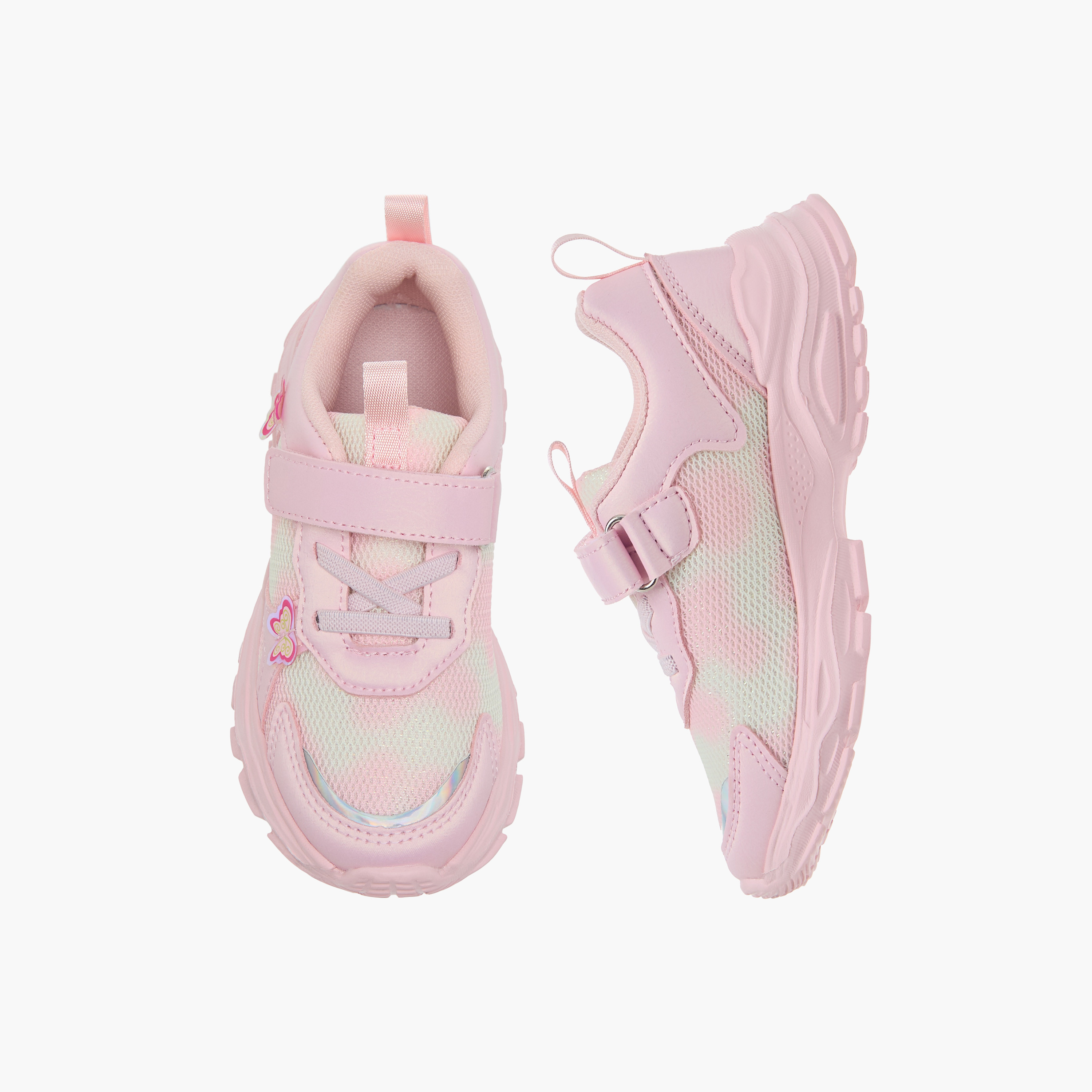 حذاء سنيكرز بطبعات متدرجة اللون وشريط إغلاق لاصق من فلورا بيلا-girls-shoes-sneakers-image-1