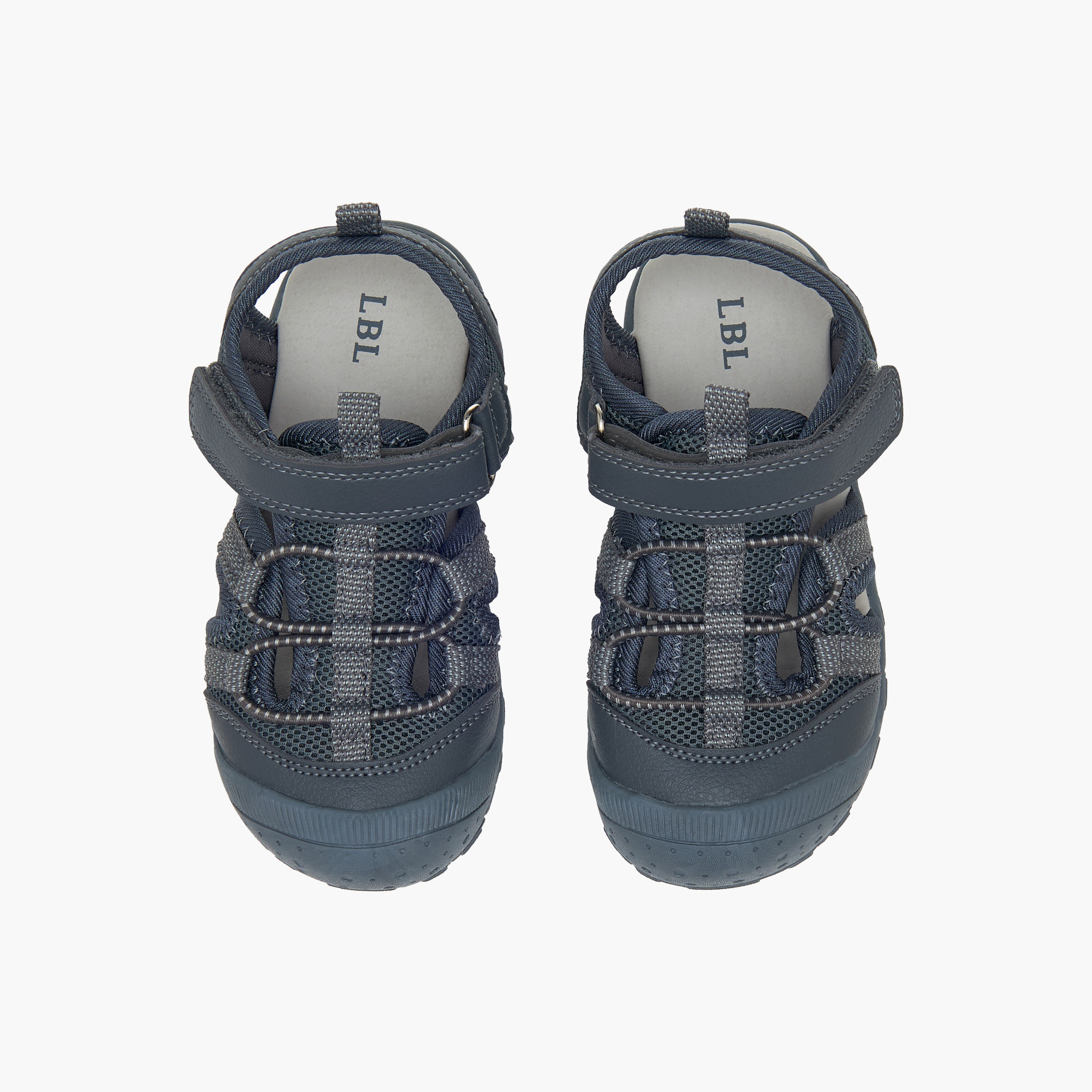 LBL by Shoexpress Mesh Detail Sandals with Hook and Loop Closure-boys-shoes-sandals-image-1