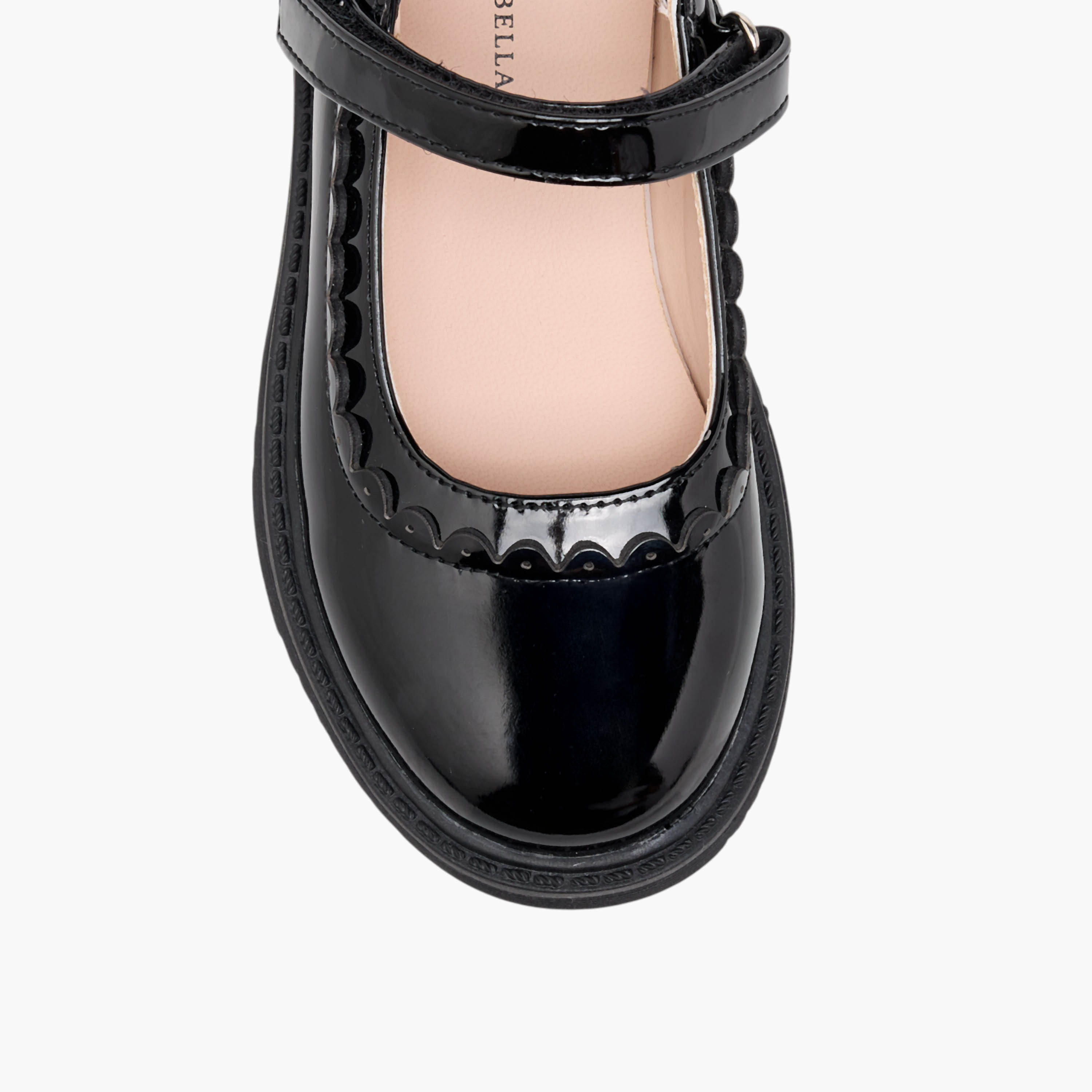 Flora Bella Scalloped Detail Mary Jane School Shoes with Hook and Loop Closure-girls-shoes-schoolshoes-image-4