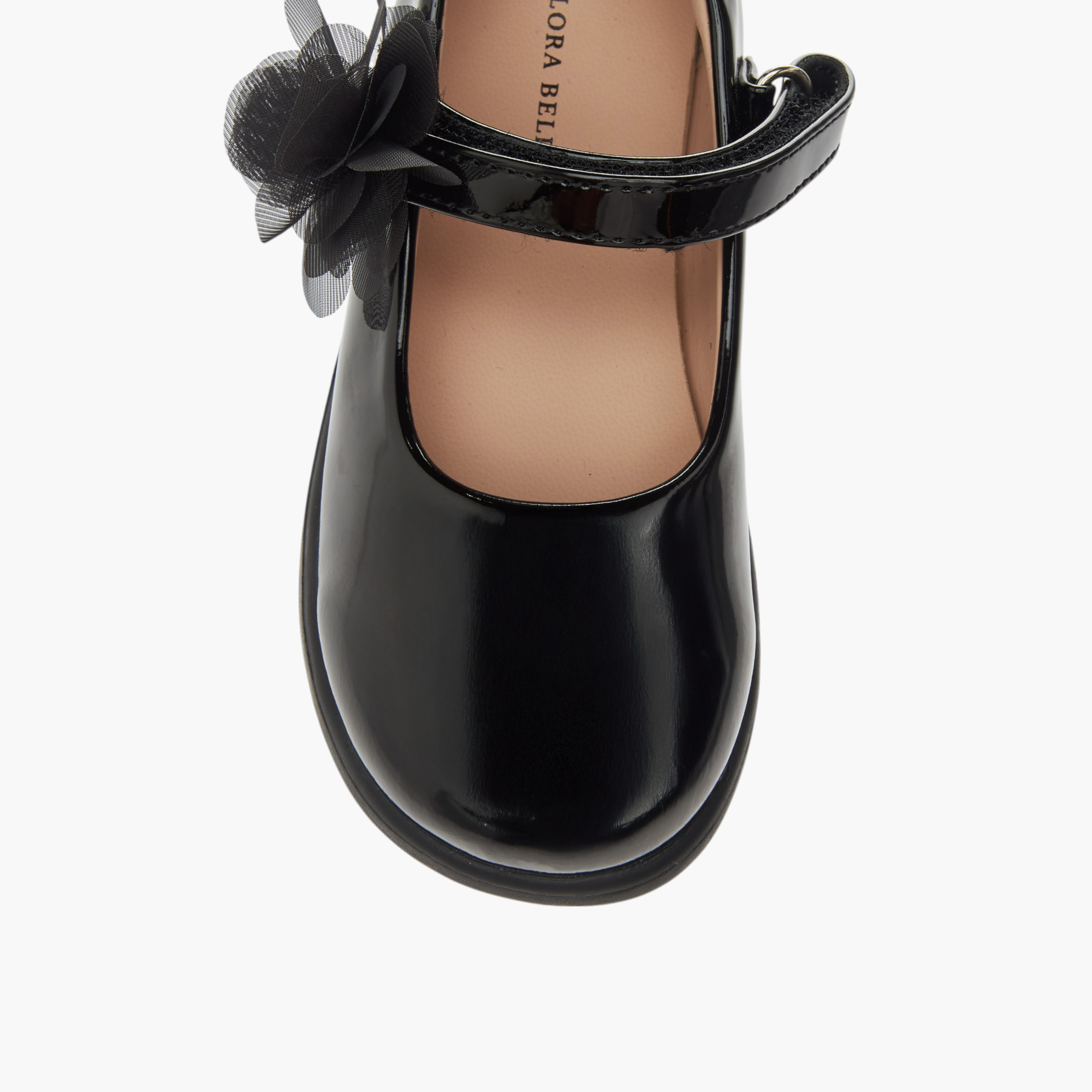 حذاء مدرسي بشريط إغلاق لاصق وزخارف أزهار من فلورا بيلا-girls-shoes-schoolshoes-image-4