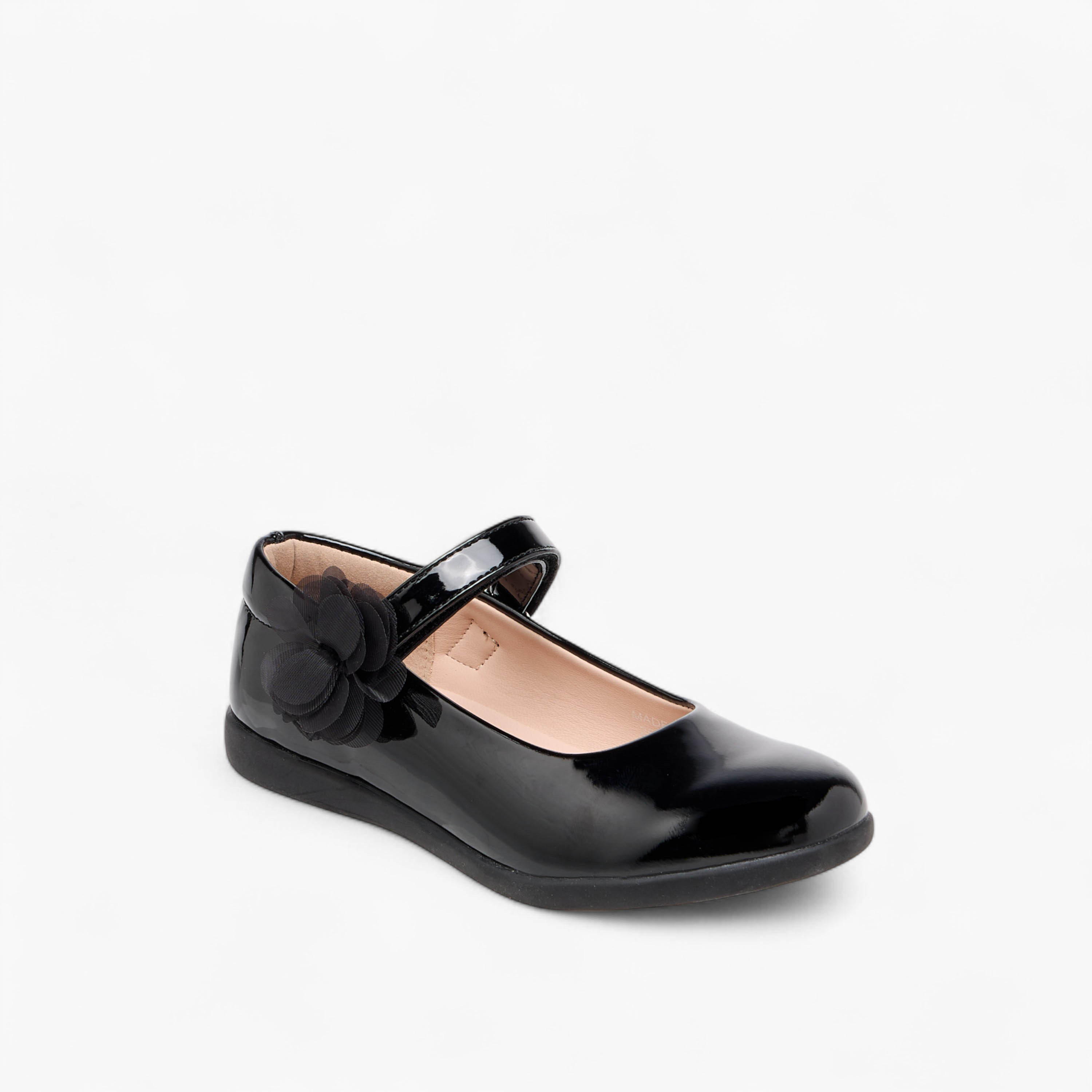 Flora Bella Floral Accent Mary Jane School Shoes with Hook and Loop Closure-girls-shoes-schoolshoes-image-2