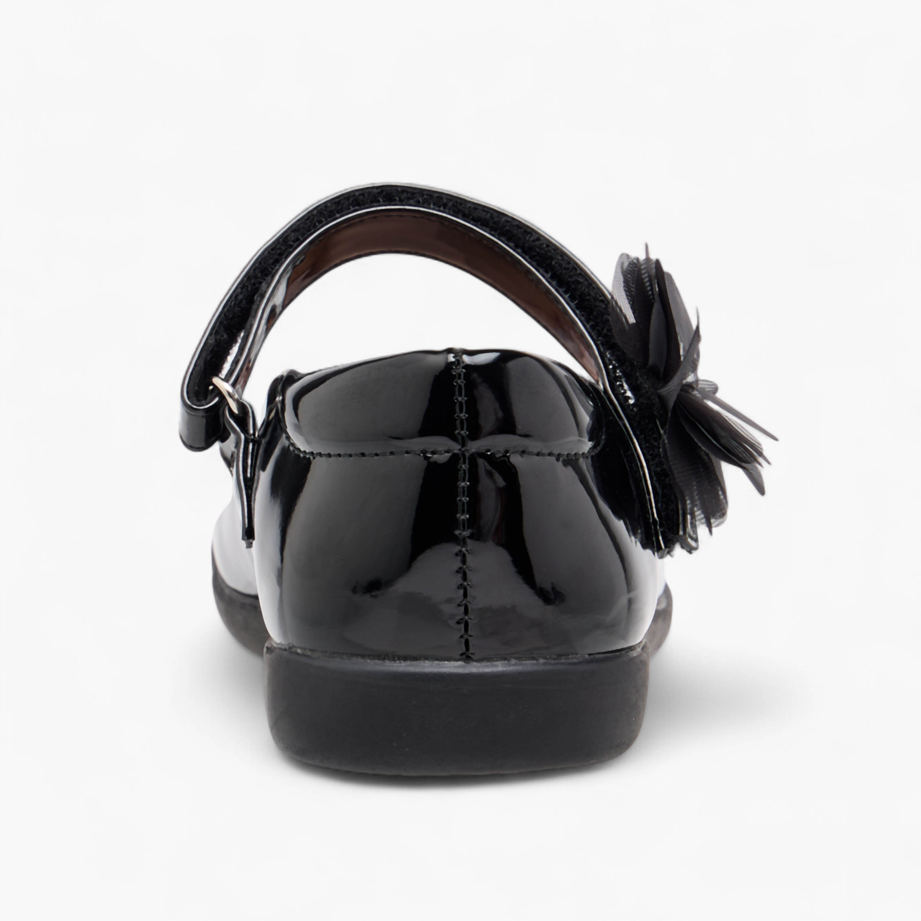 Flora Bella Floral Accent Mary Jane School Shoes with Hook and Loop Closure-girls-shoes-schoolshoes-image-5