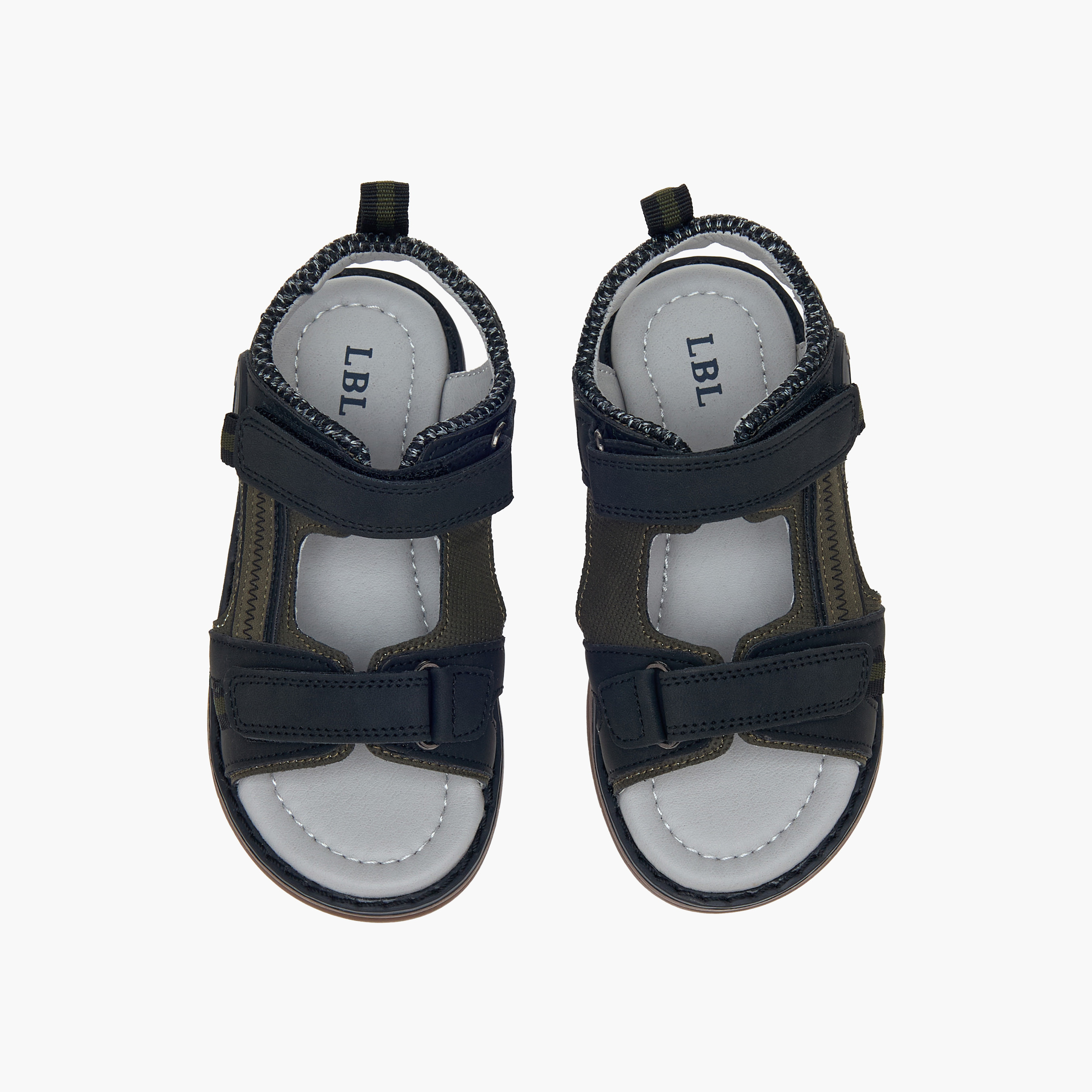 LBL by Shoexpress Colourblock Sandals with Hook and Loop Closure-boys-shoes-sandals-image-1