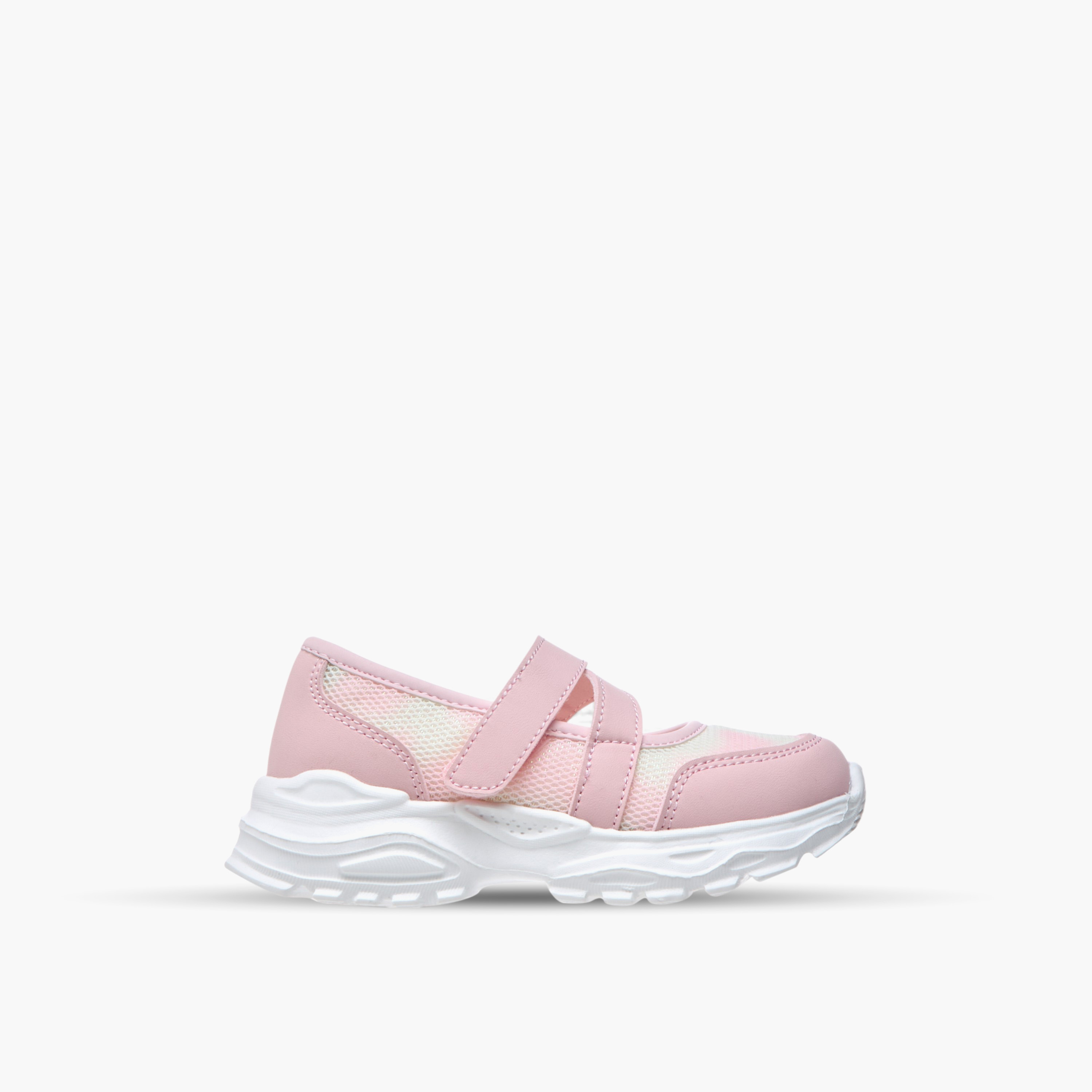 Flora Bella Textured Mary Jane Shoes with Hook and Loop Closure-girls-shoes-sneakers-image-3