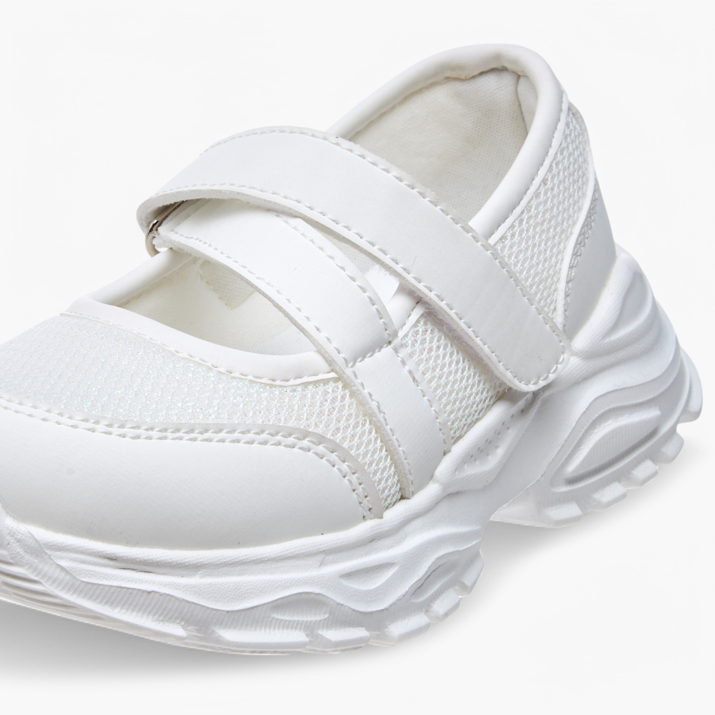 Flora Bella Textured Mary Jane Shoes with Hook and Loop Closure-girls-shoes-sneakers-image-4