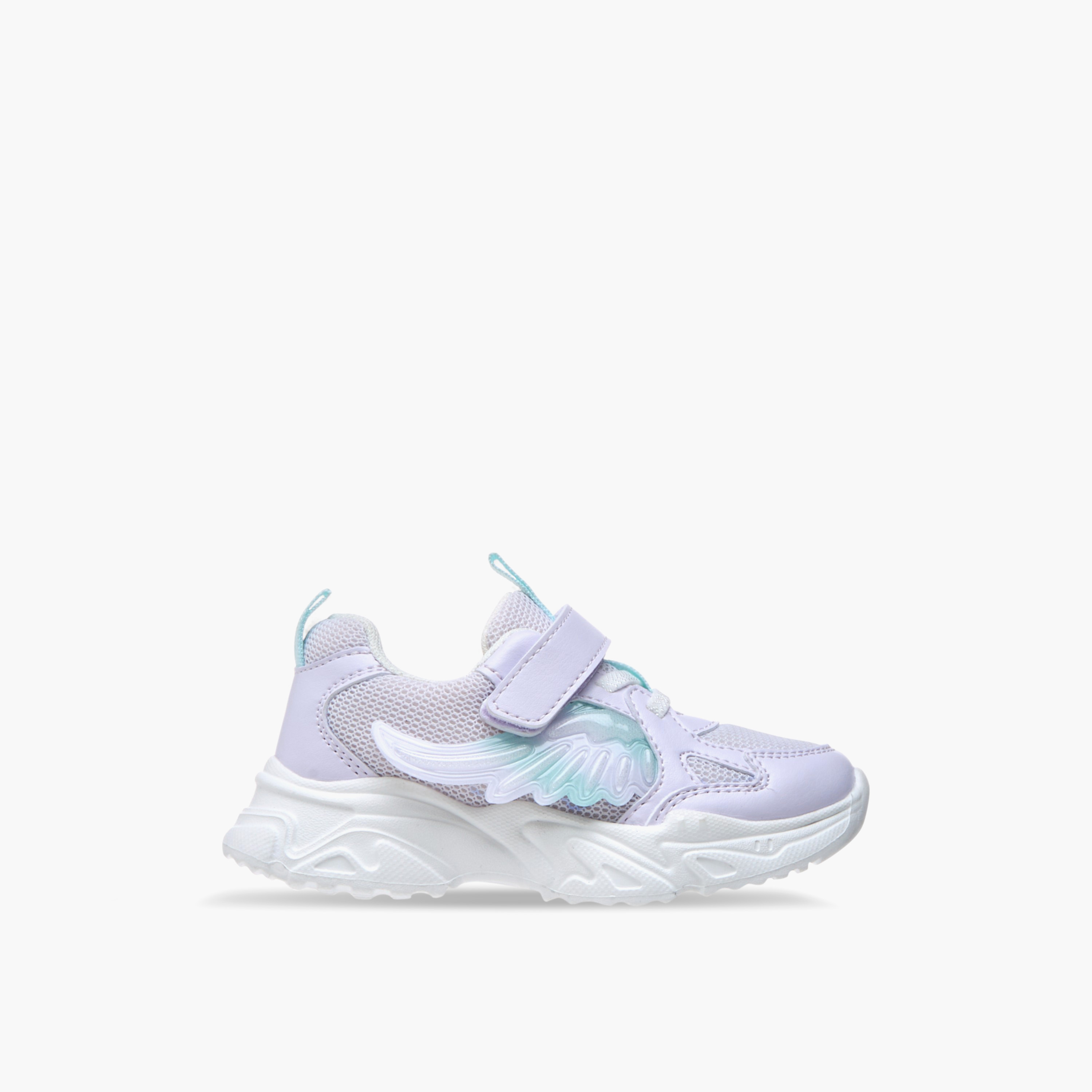 Flora Bella Panelled Sneakers with Hook and Loop Closure-girls-shoes-sneakers-image-3