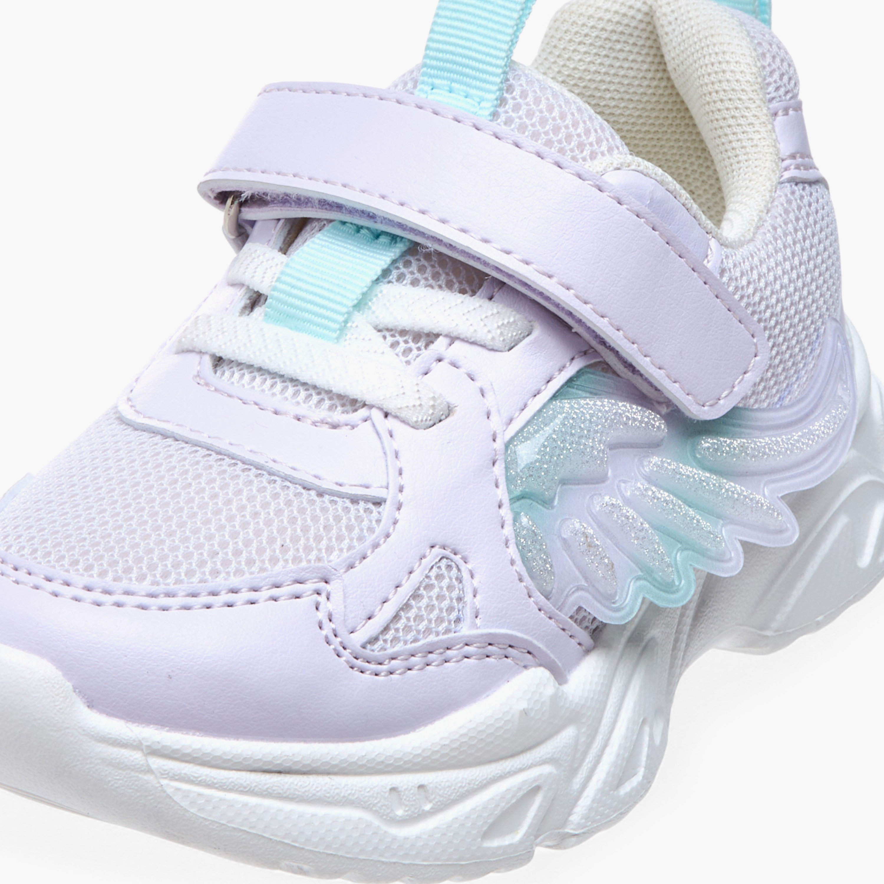Flora Bella Panelled Sneakers with Hook and Loop Closure-girls-shoes-sneakers-image-4
