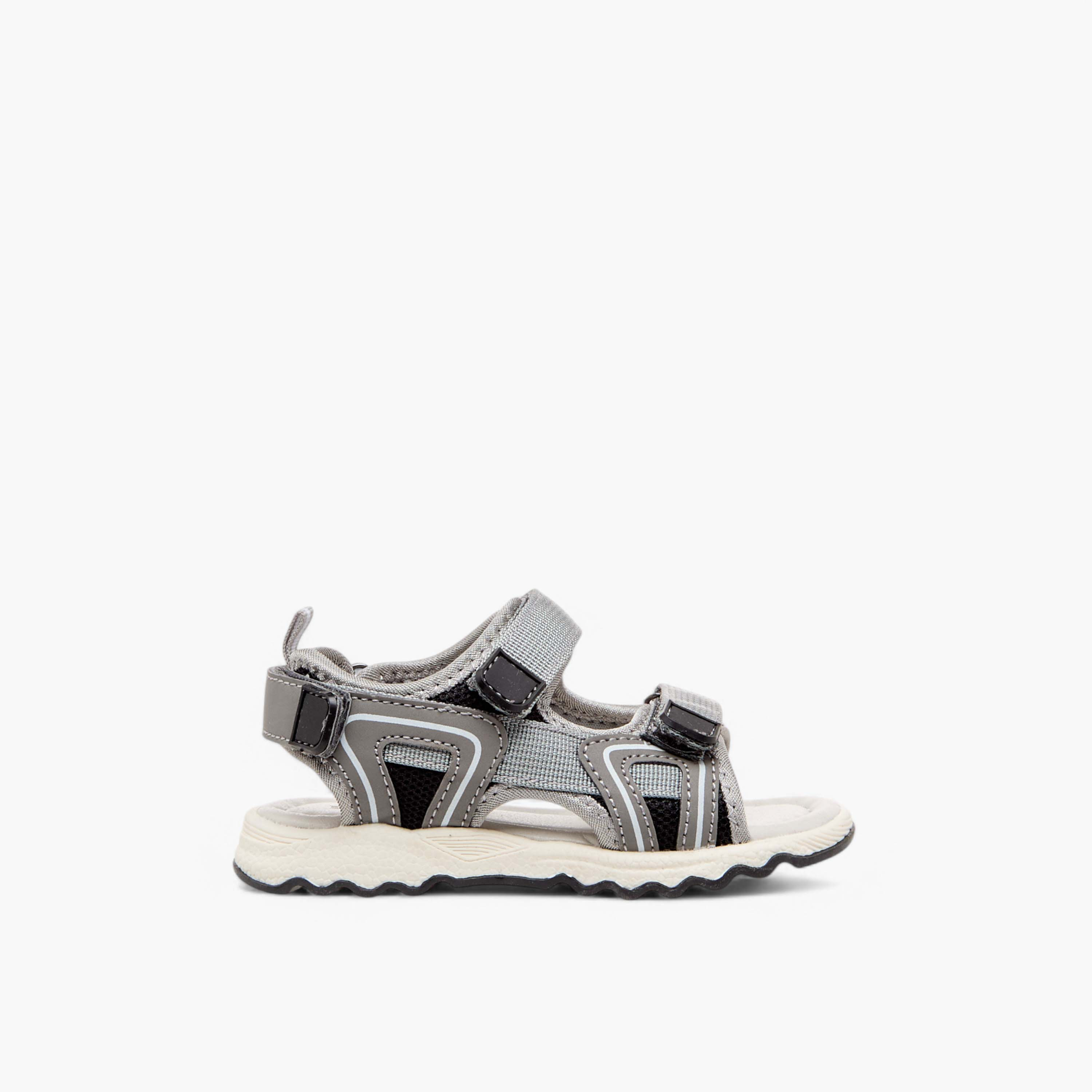 LBL by Shoexpress Textured Floaters with Hook and Loop Closure-baby-boys-shoes-sandals-image-2