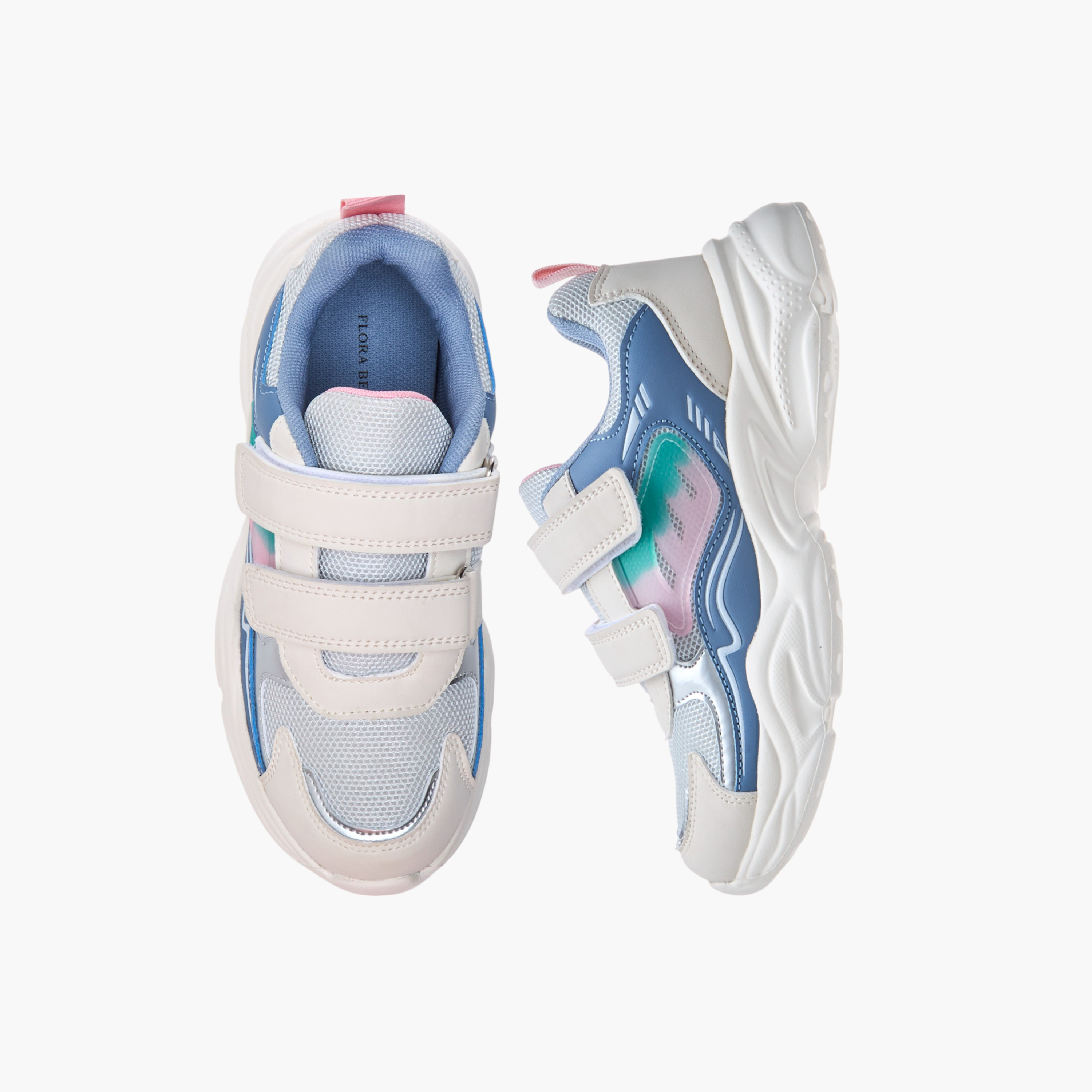 Flora Bella Colourblock Sneakers with Hook and Loop Closure-girls-shoes-sneakers-image-1