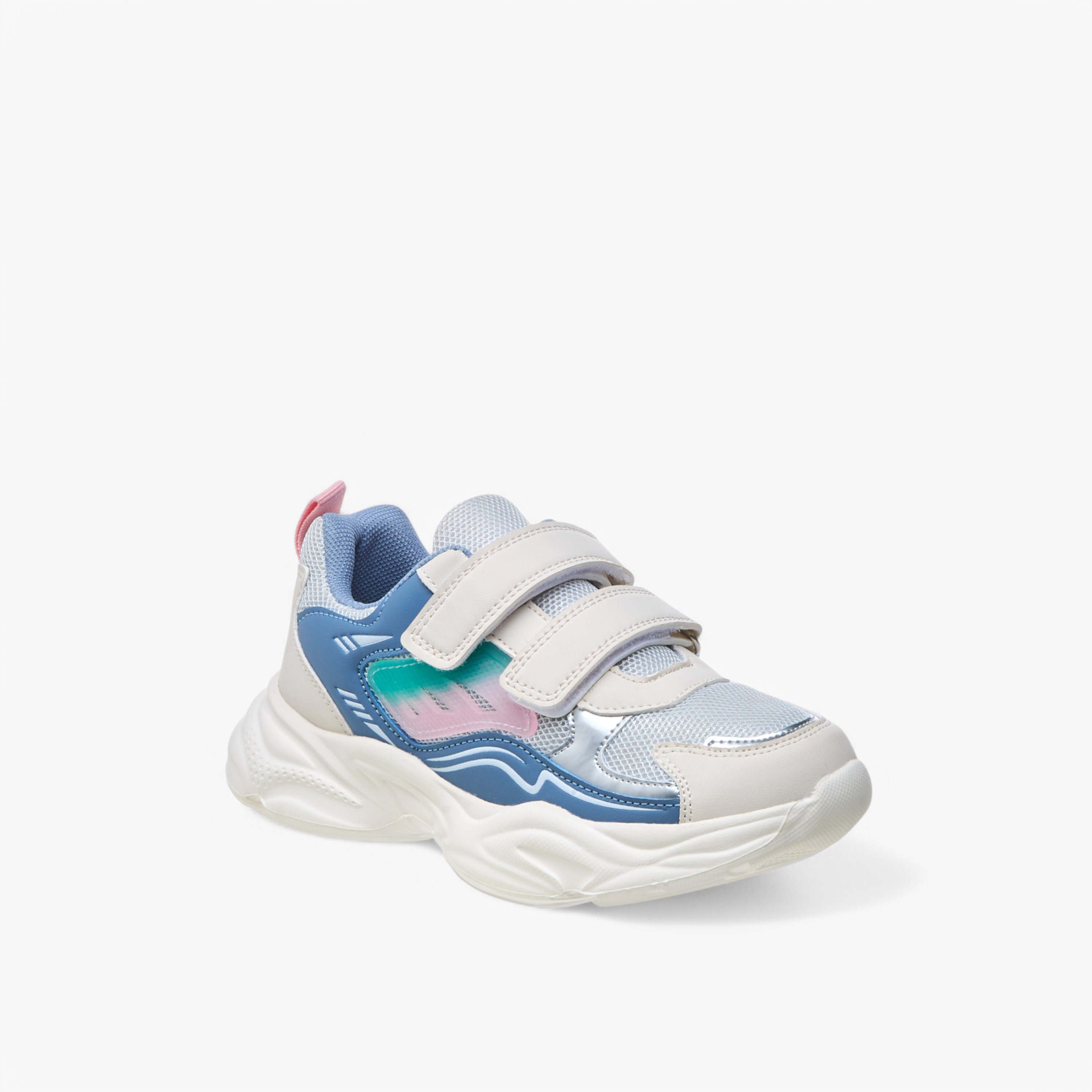 Flora Bella Colourblock Sneakers with Hook and Loop Closure-girls-shoes-sneakers-image-2