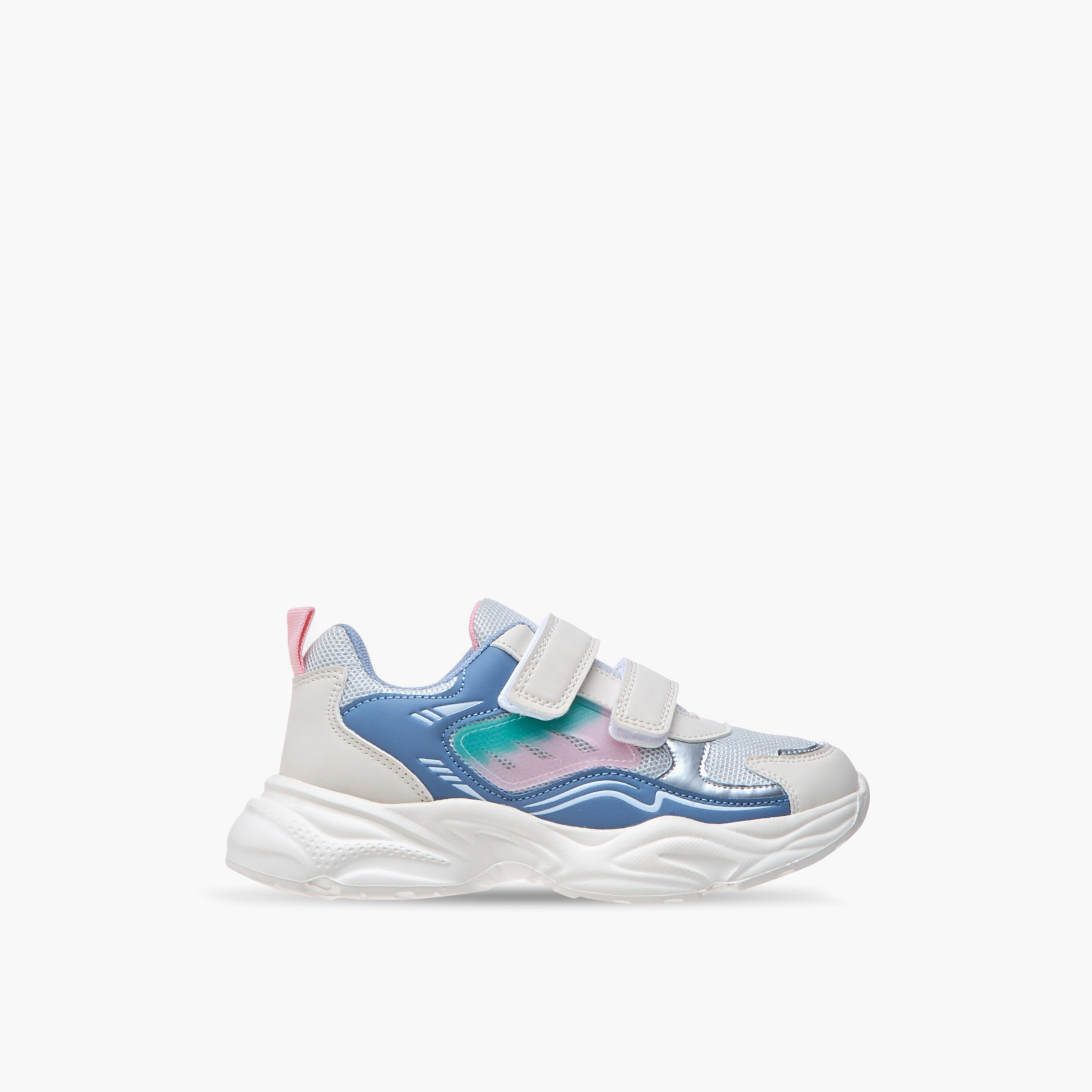 Flora Bella Colourblock Sneakers with Hook and Loop Closure-girls-shoes-sneakers-image-3