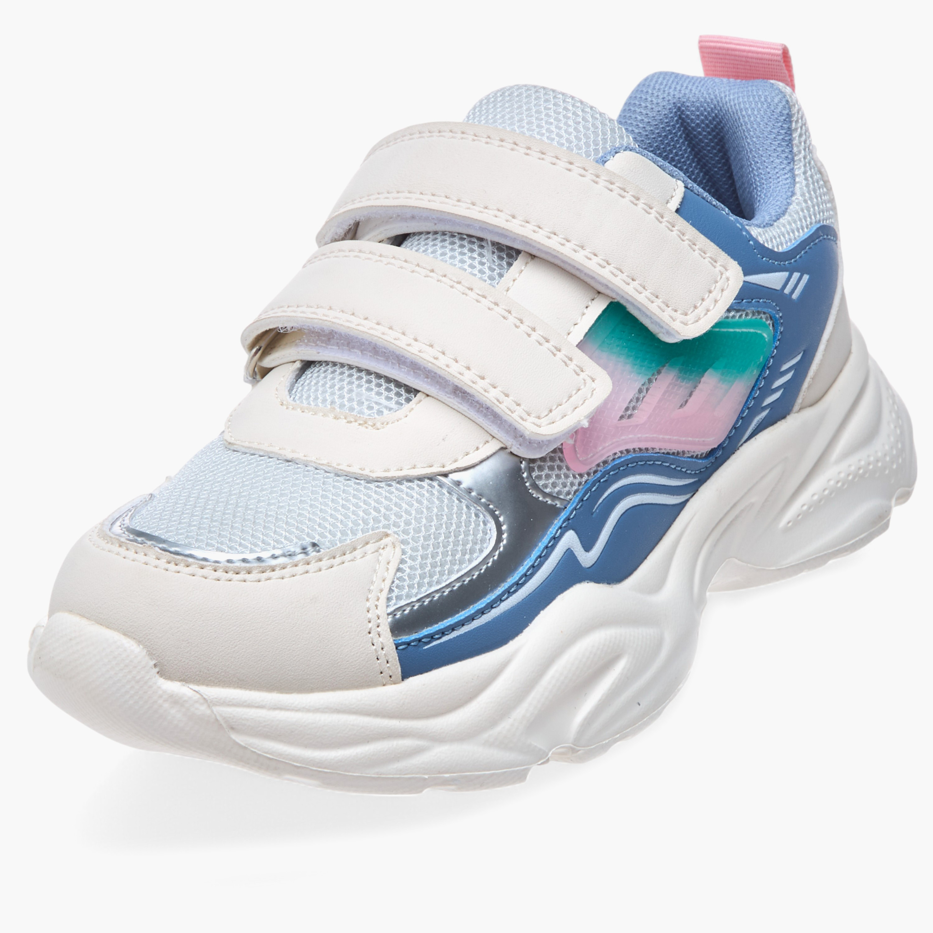 Flora Bella Colourblock Sneakers with Hook and Loop Closure-girls-shoes-sneakers-image-4