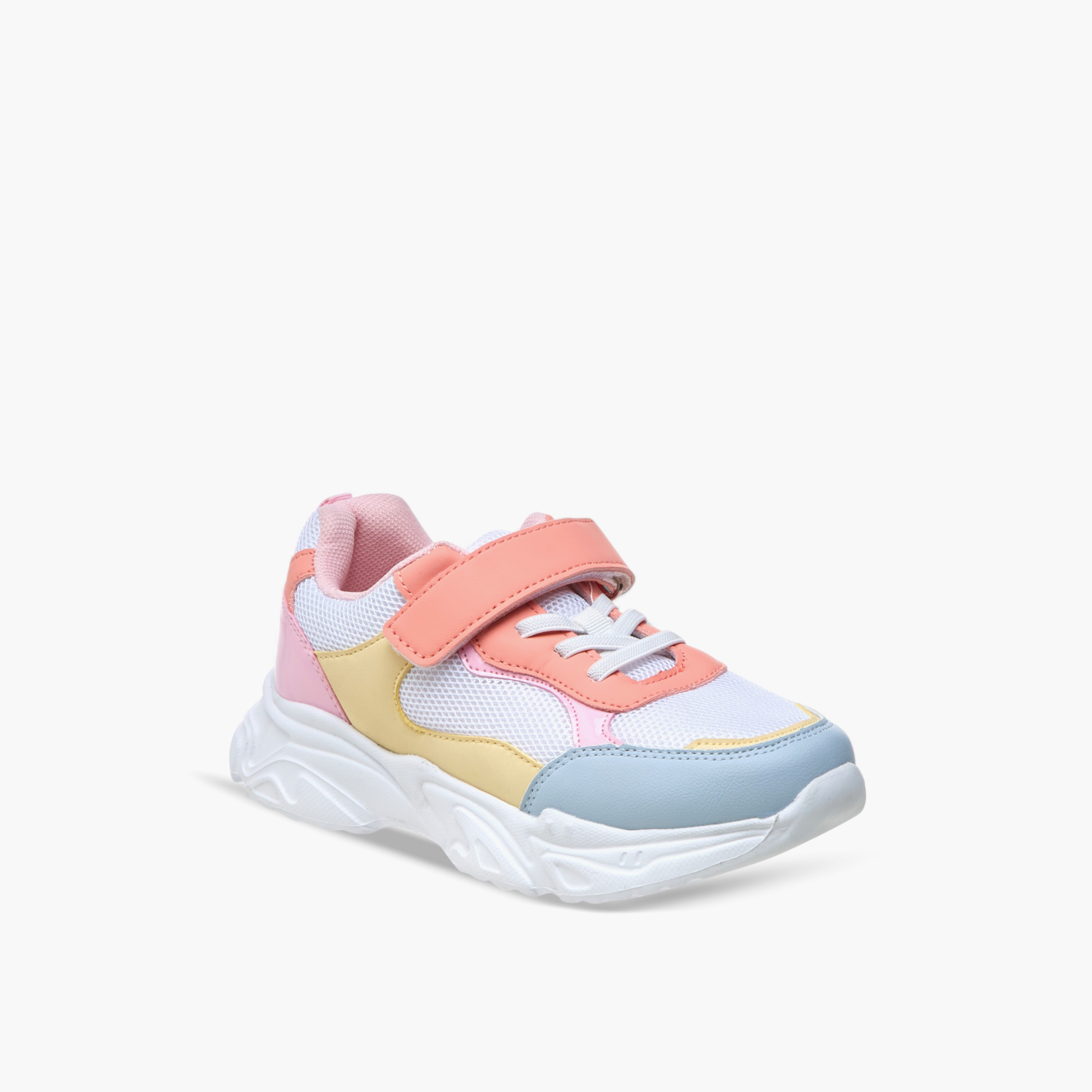 حذاء سنيكرز بقوالب ملونة وشريط إغلاق من فلورا بيلا-girls-shoes-sneakers-image-2