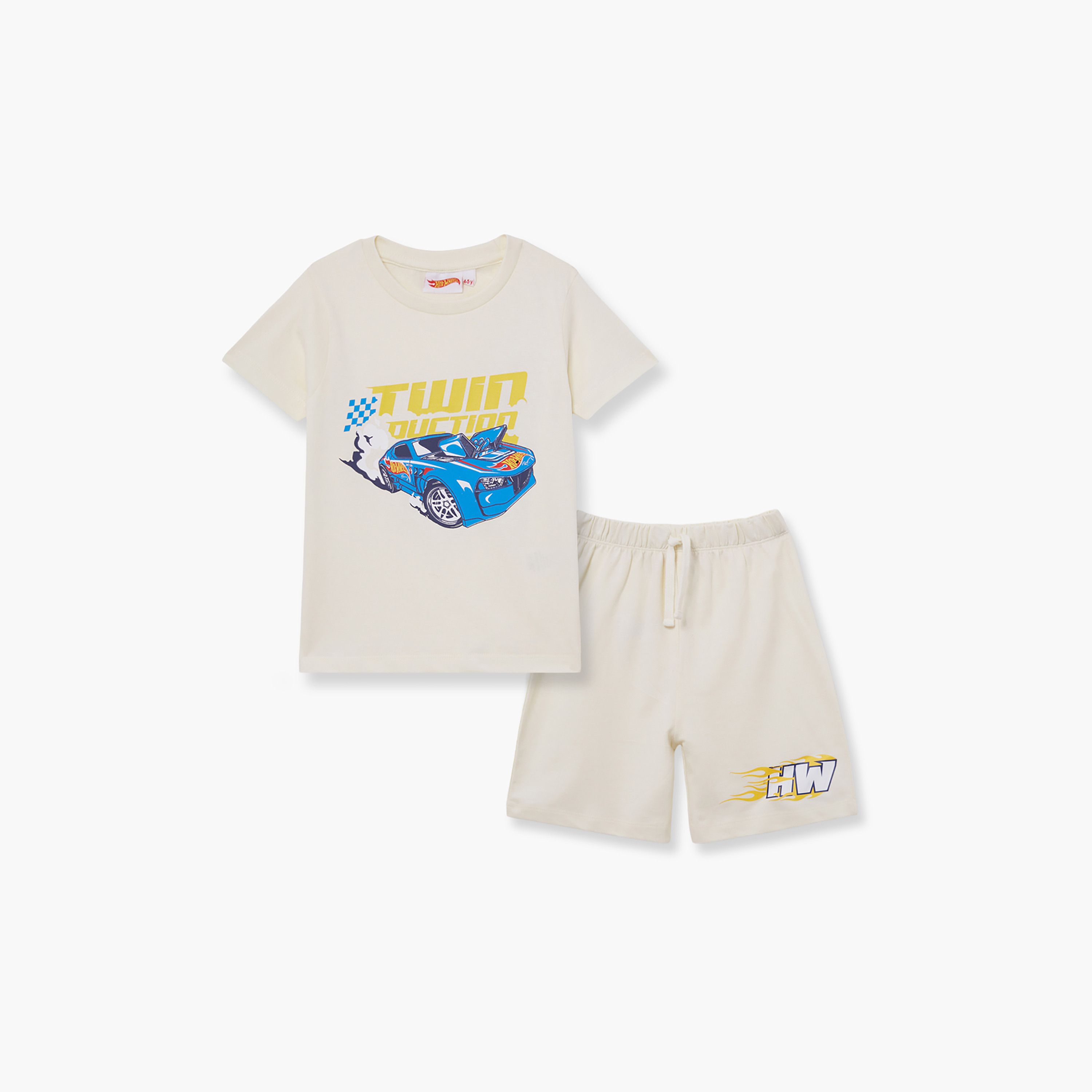 طقم من قطعتين: تي شيرت مطبوع وشورت هوت ويلز-boys-clothing-setsandcoords-image-2