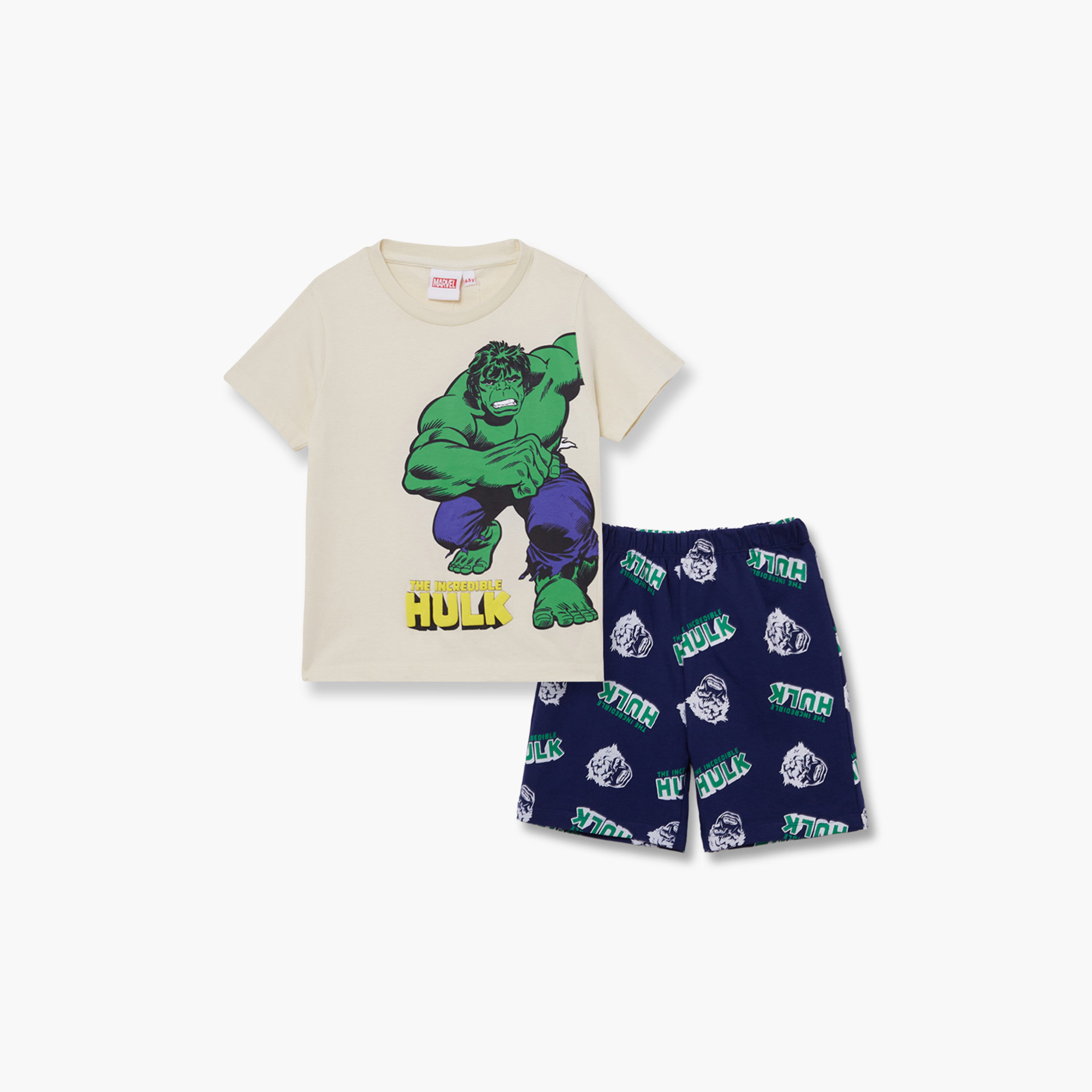 Avengers Printed Cotton T-Shirt & Shorts Set-boys-clothing-setsandcoords-image-2