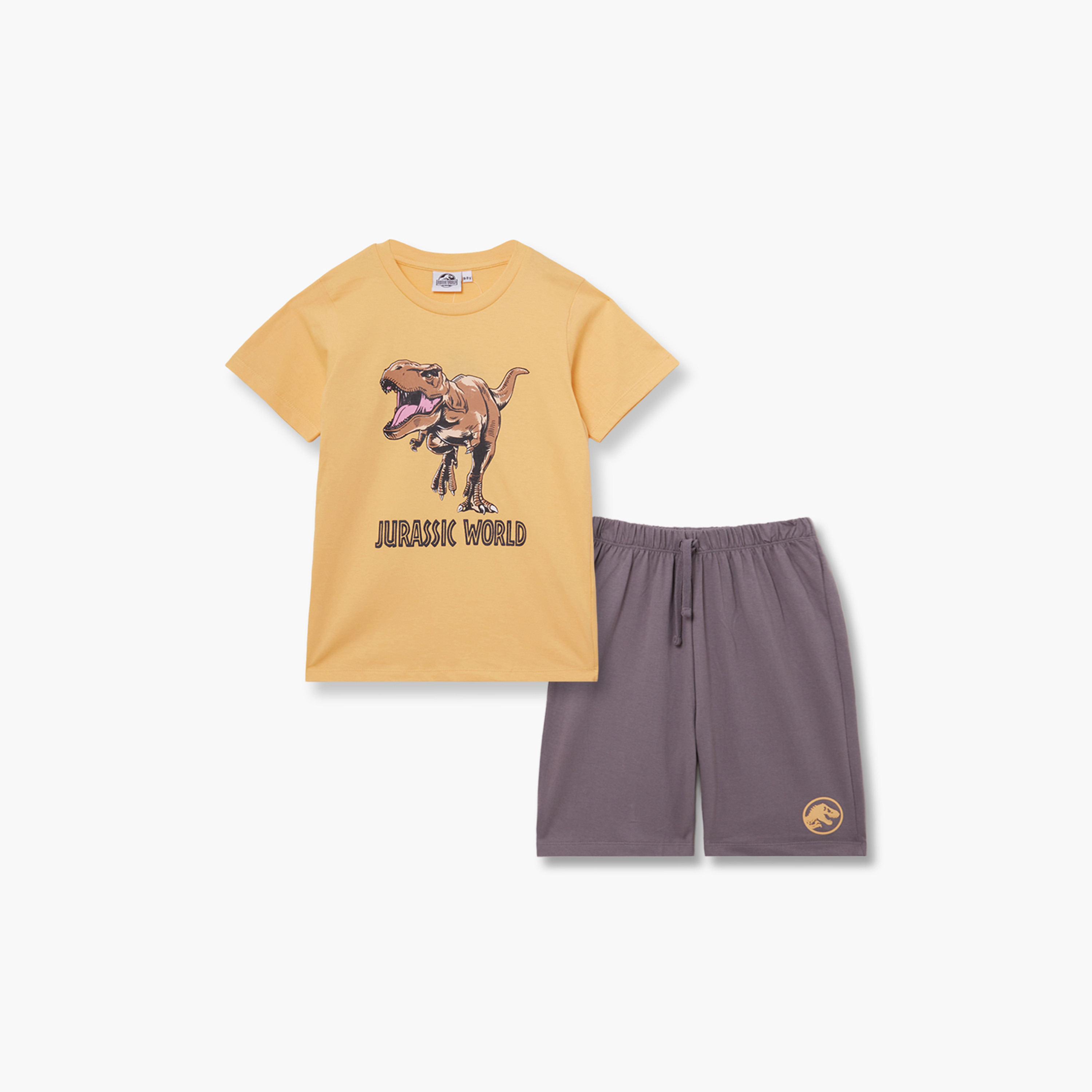 طقم تيشيرت وشورت قطني بطبعة جوراكس بارك-boys-clothing-setsandcoords-image-2