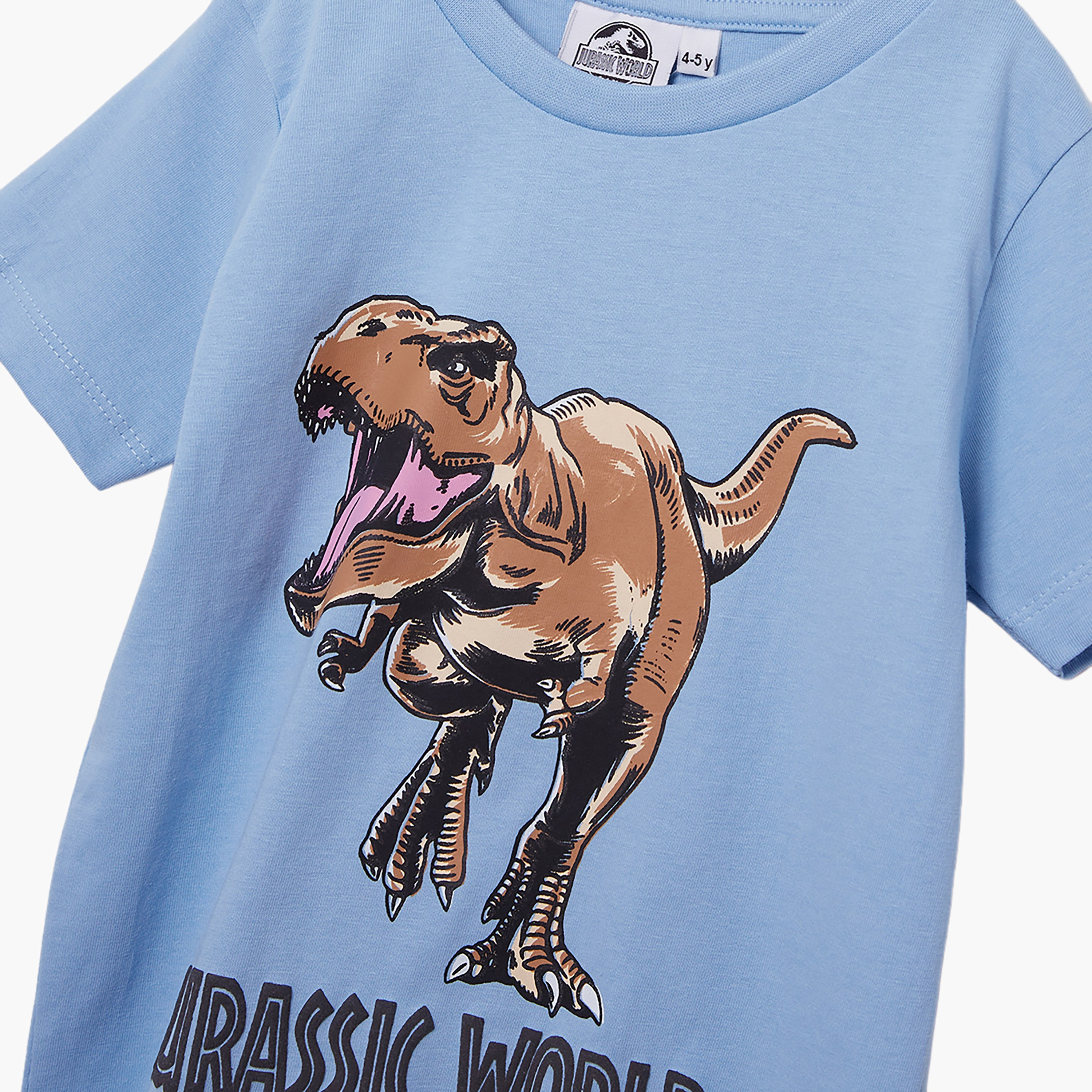 Jurassic Park Printed Cotton T-Shirt & Shorts Set-boys-clothing-setsandcoords-image-5