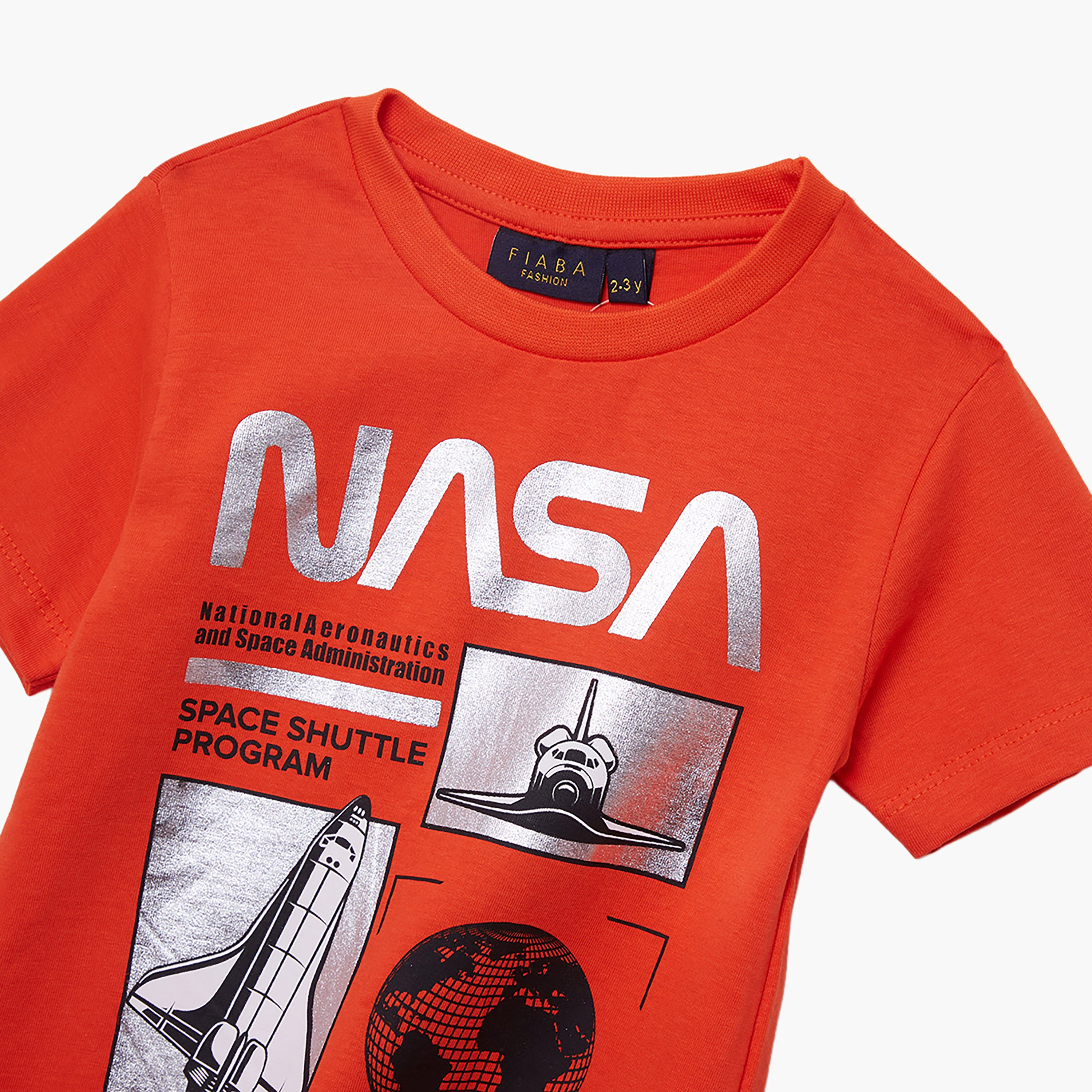 NASA Printed Cotton T-Shirt & Shorts Set-boys-clothing-setsandcoords-image-5